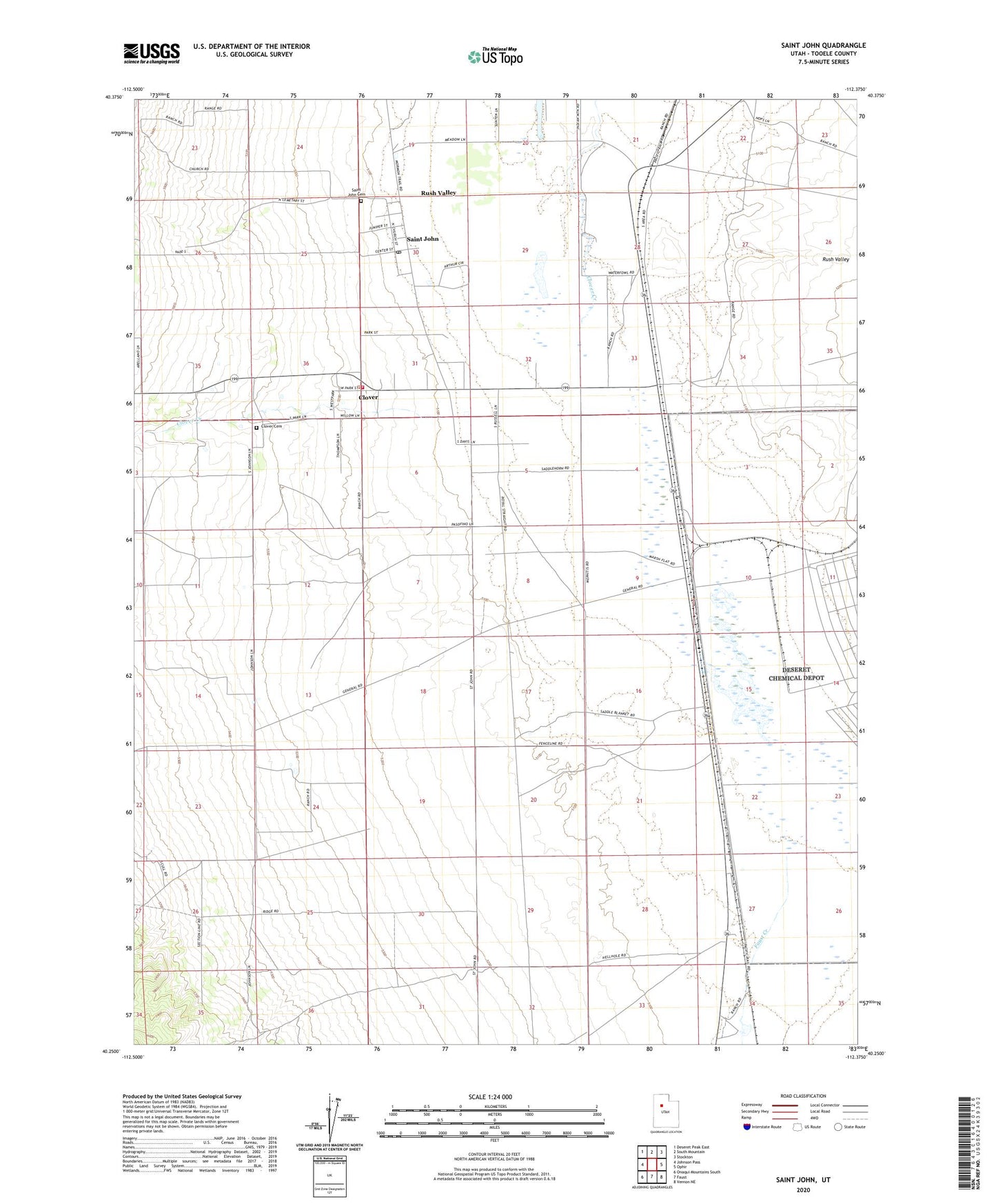 Saint John Utah US Topo Map Image