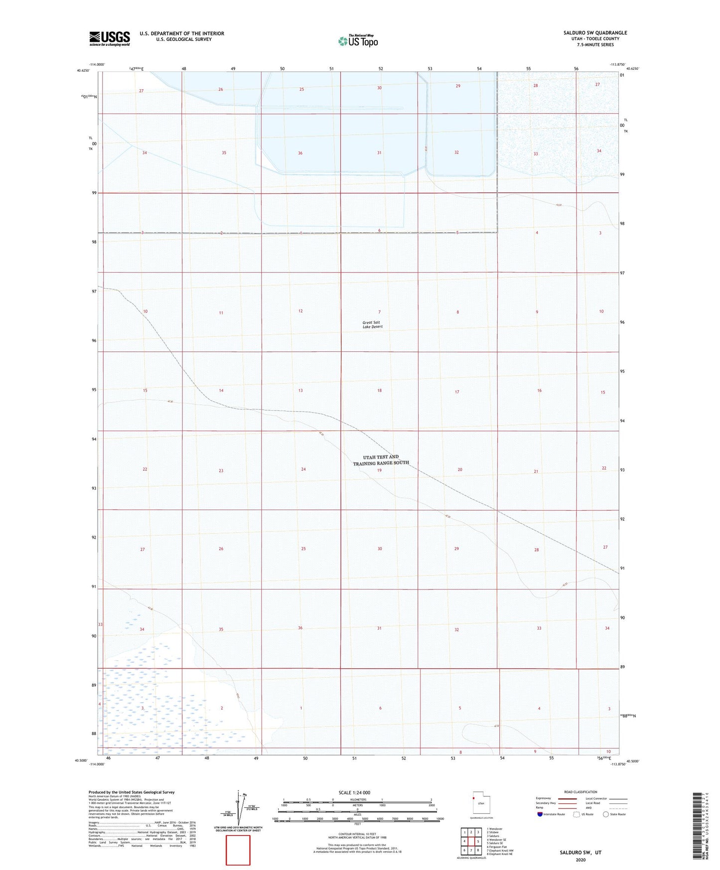Salduro SW Utah US Topo Map Image