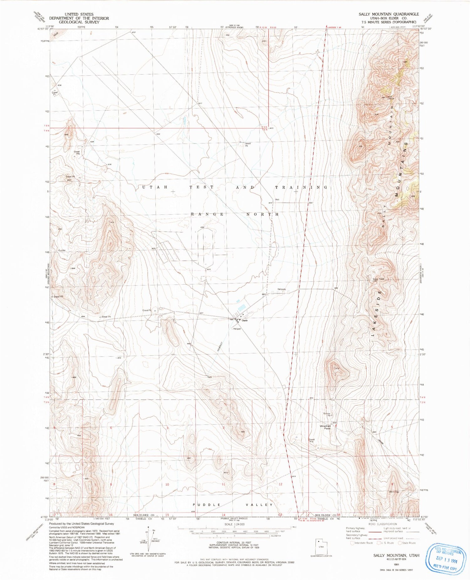 Classic USGS Sally Mountain Utah 7.5'x7.5' Topo Map Image