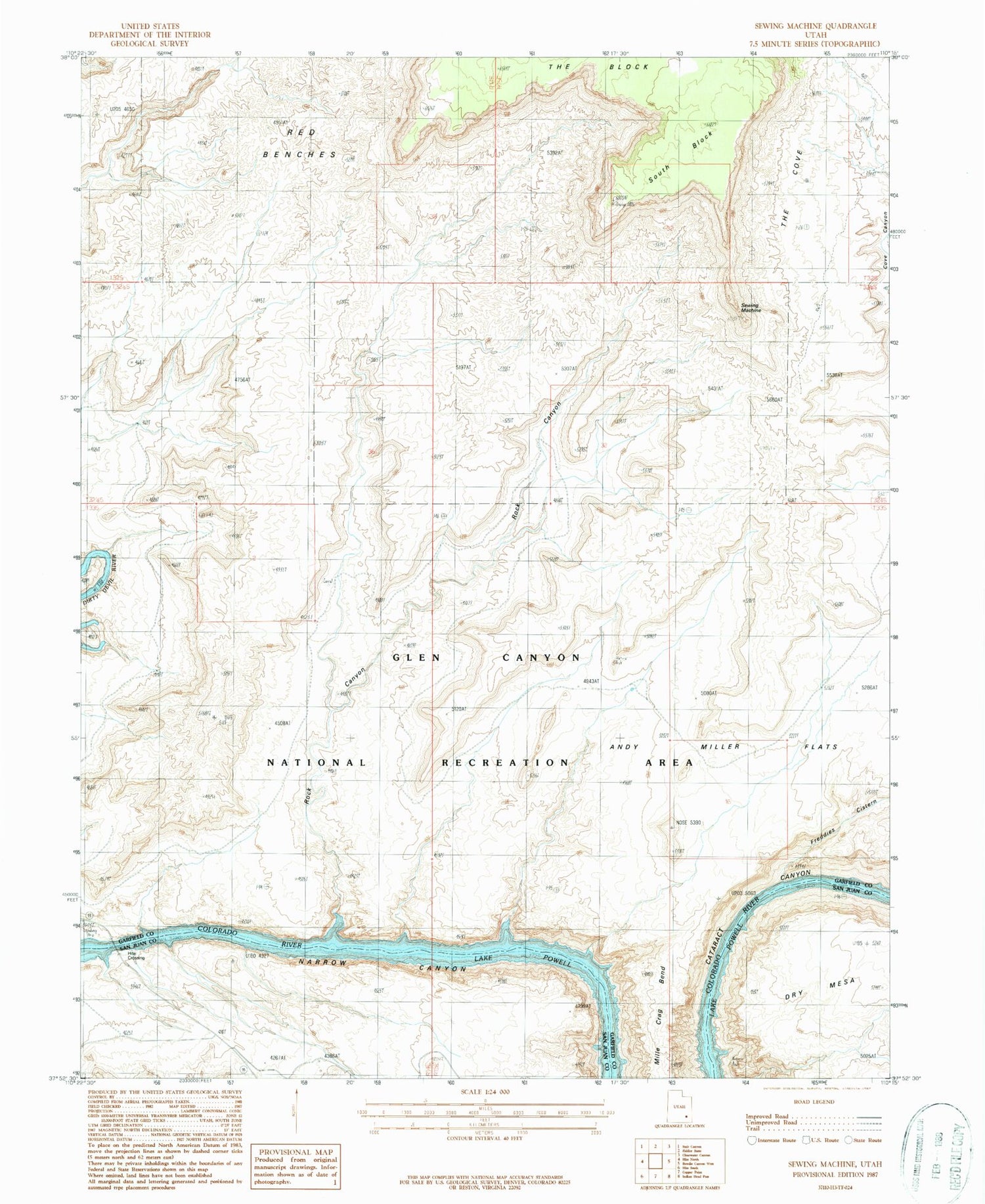 Classic USGS Sewing Machine Utah 7.5'x7.5' Topo Map Image