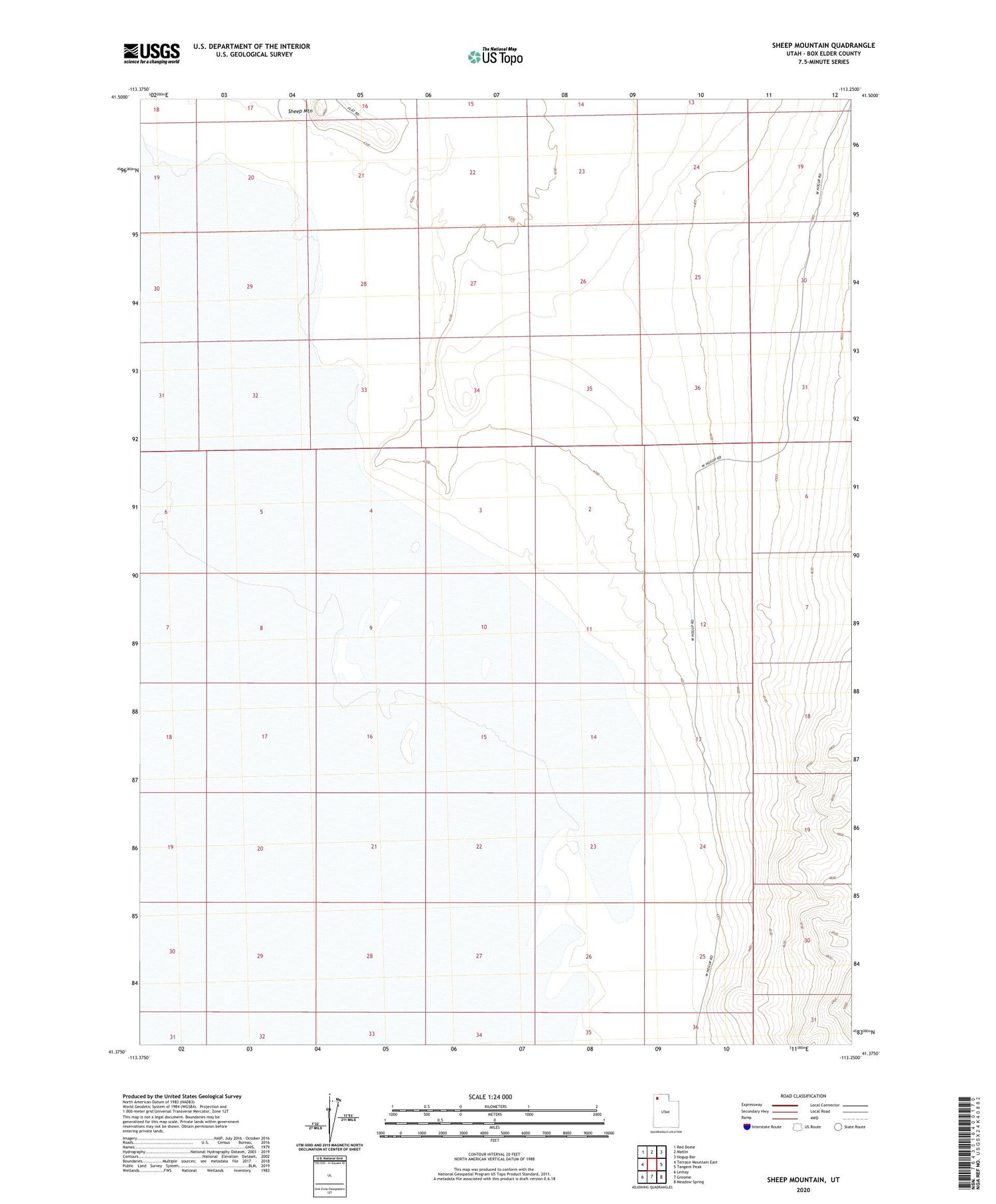 Sheep Mountain Utah US Topo Map Image