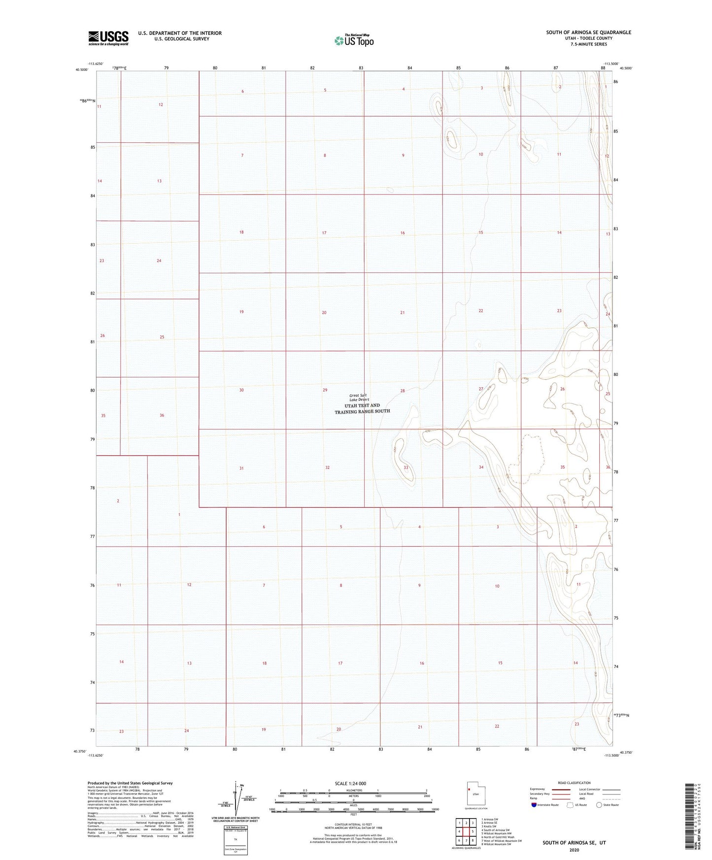 South of Arinosa SE Utah US Topo Map Image