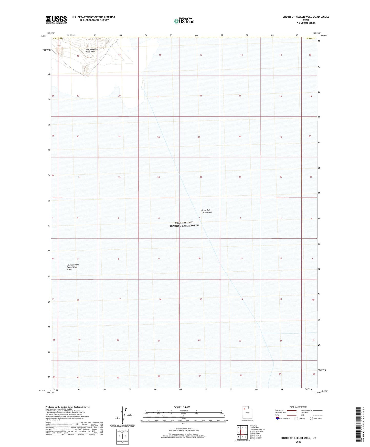 South of Keller Well Utah US Topo Map Image