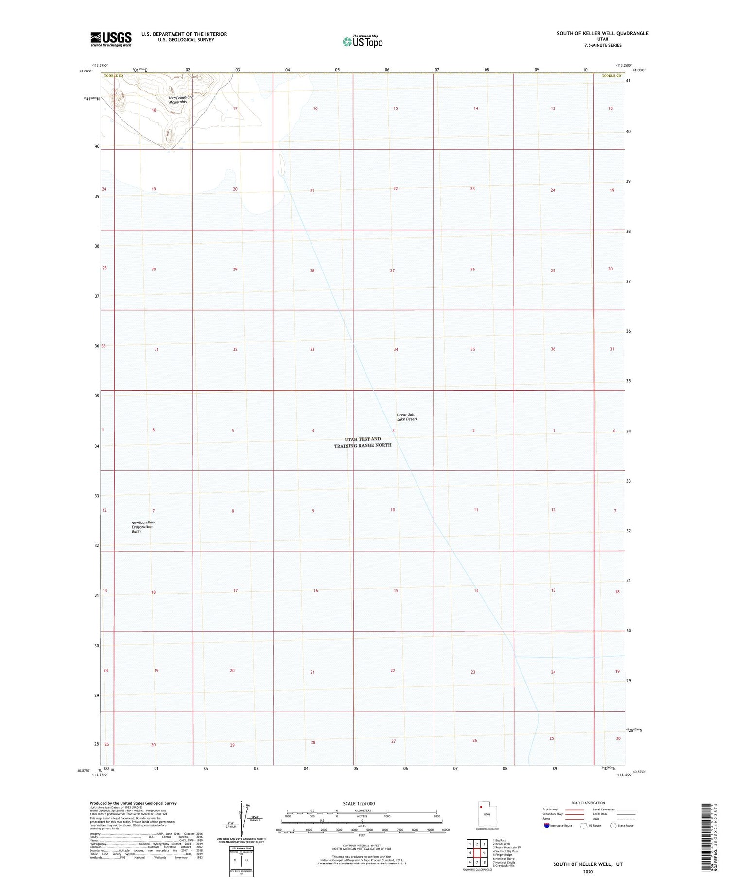 South of Keller Well Utah US Topo Map Image
