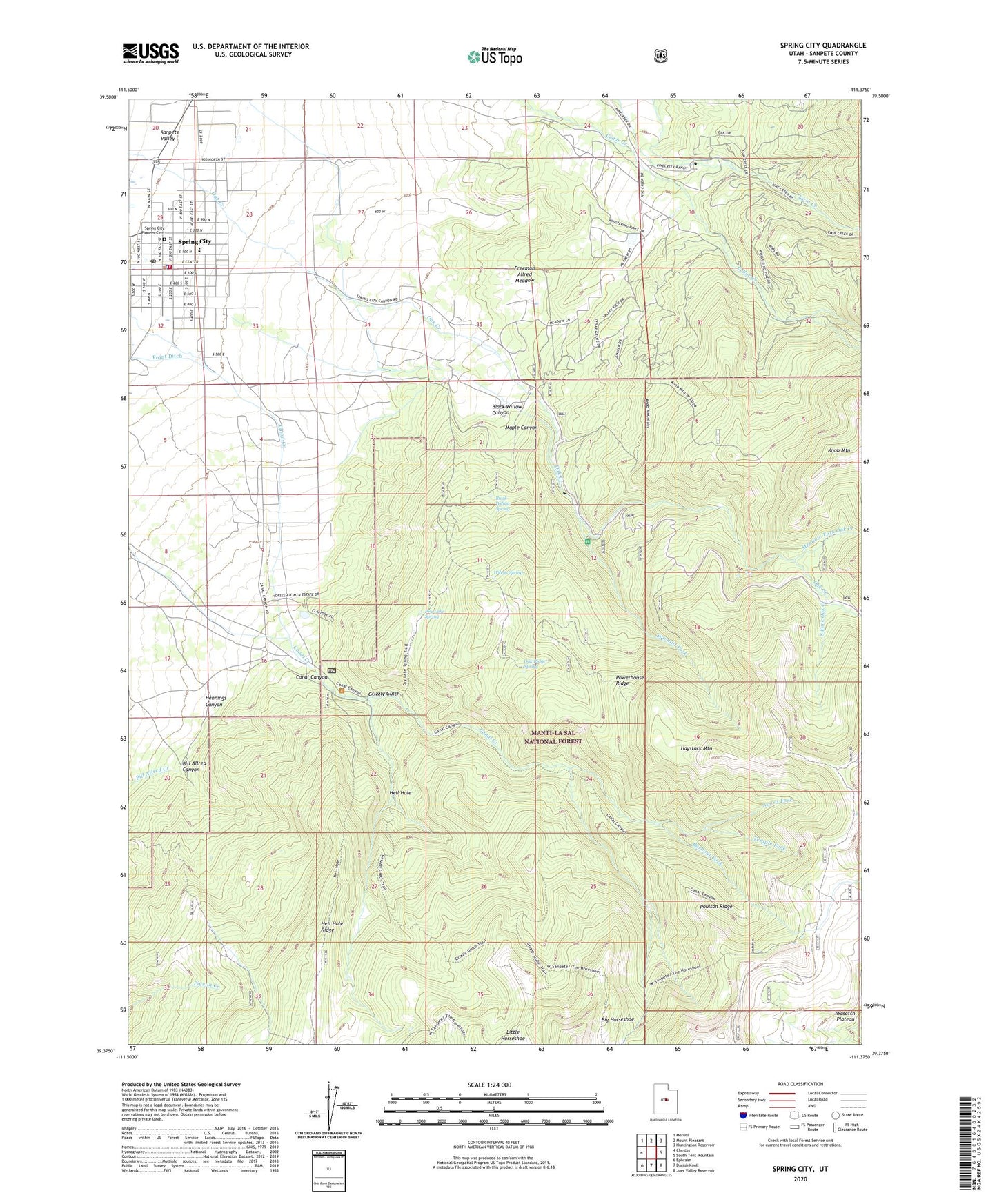 Spring City Utah US Topo Map Image