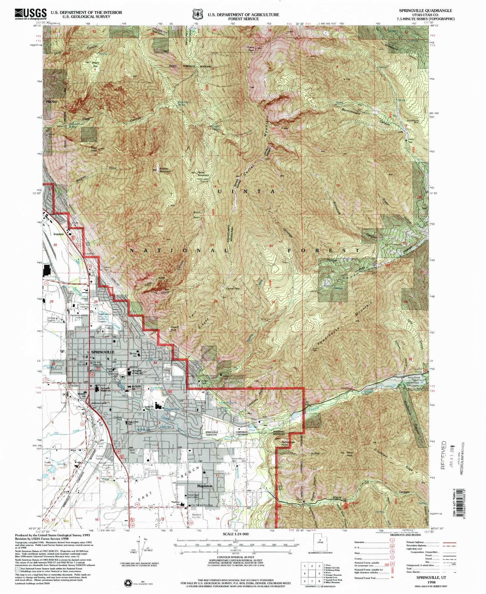 Swell Maps – A Trip To Marineville 美品 7付 Classic USGS Springville Utah 7.5'x7.5' Topo Map – MyTopo