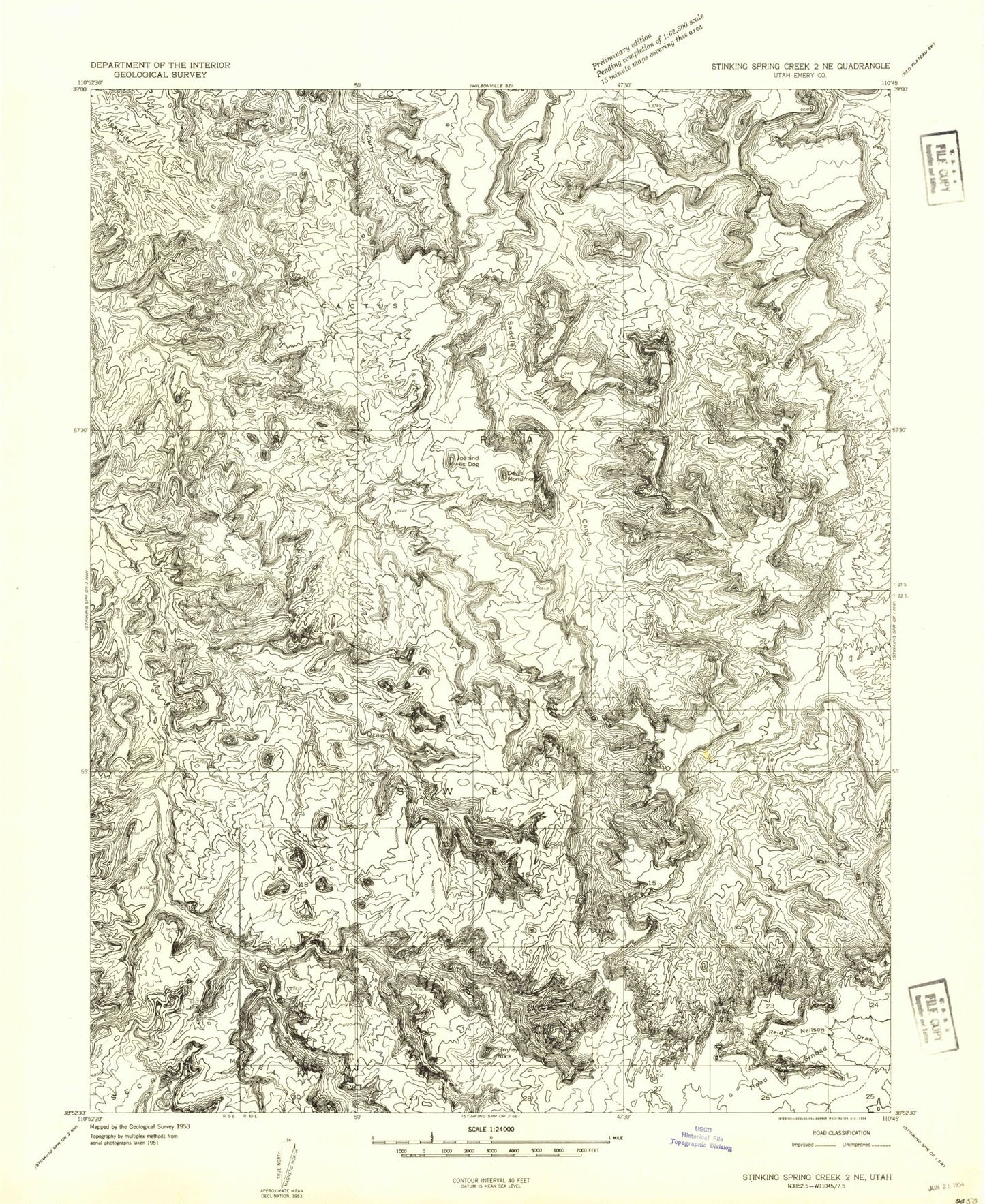 Classic USGS The Blocks Utah 7.5'x7.5' Topo Map Image