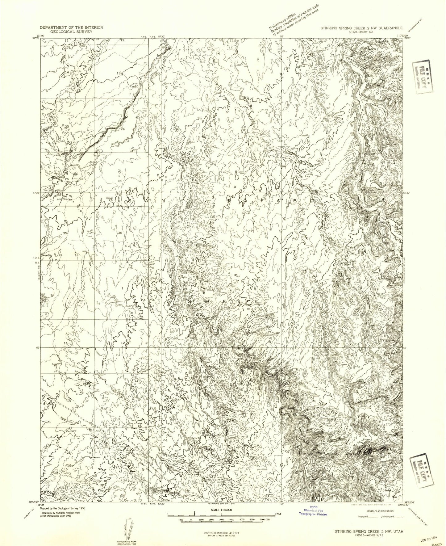 Classic USGS Sid And Charley Utah 7.5'x7.5' Topo Map Image