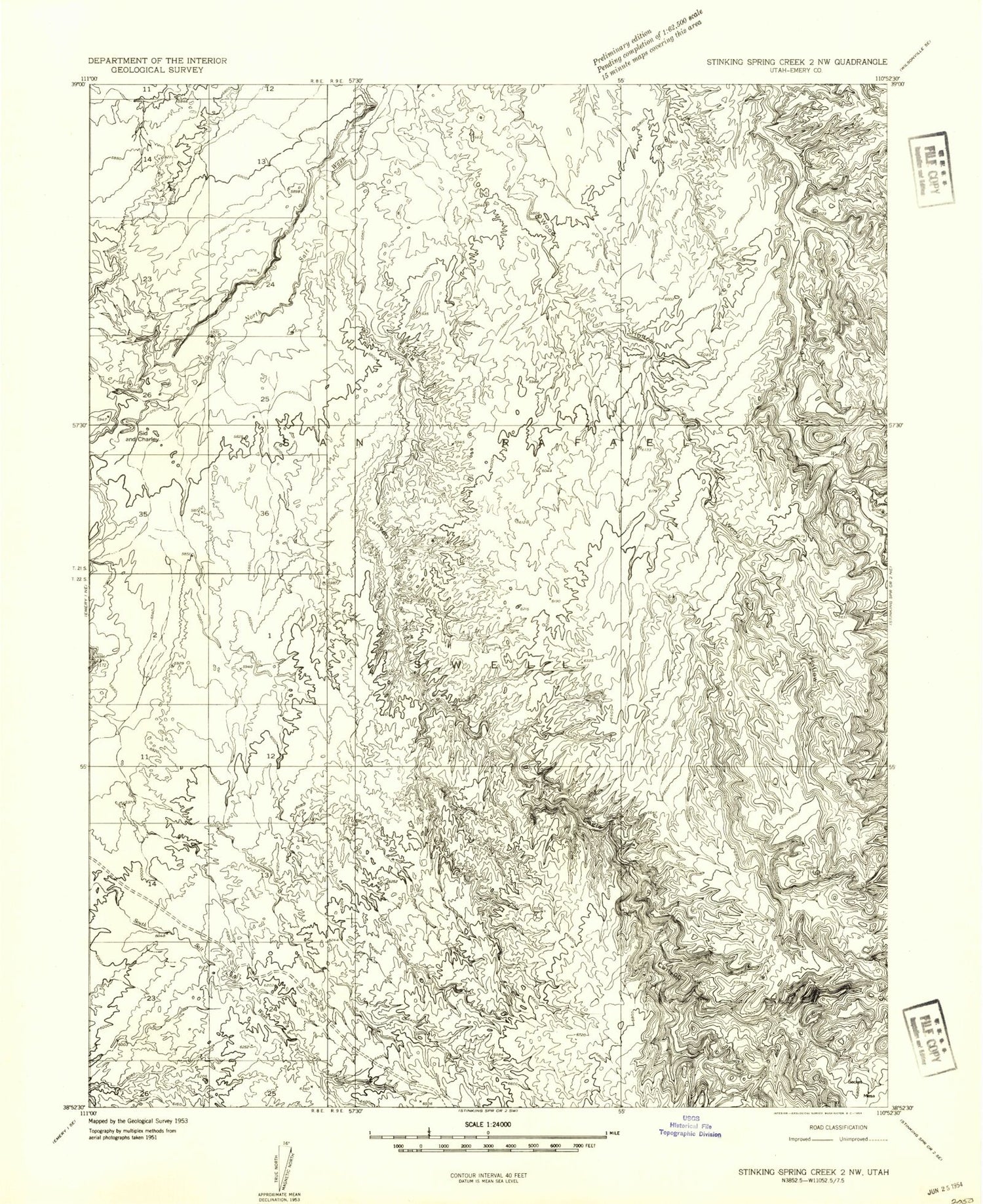 Classic USGS Sid And Charley Utah 7.5'x7.5' Topo Map Image
