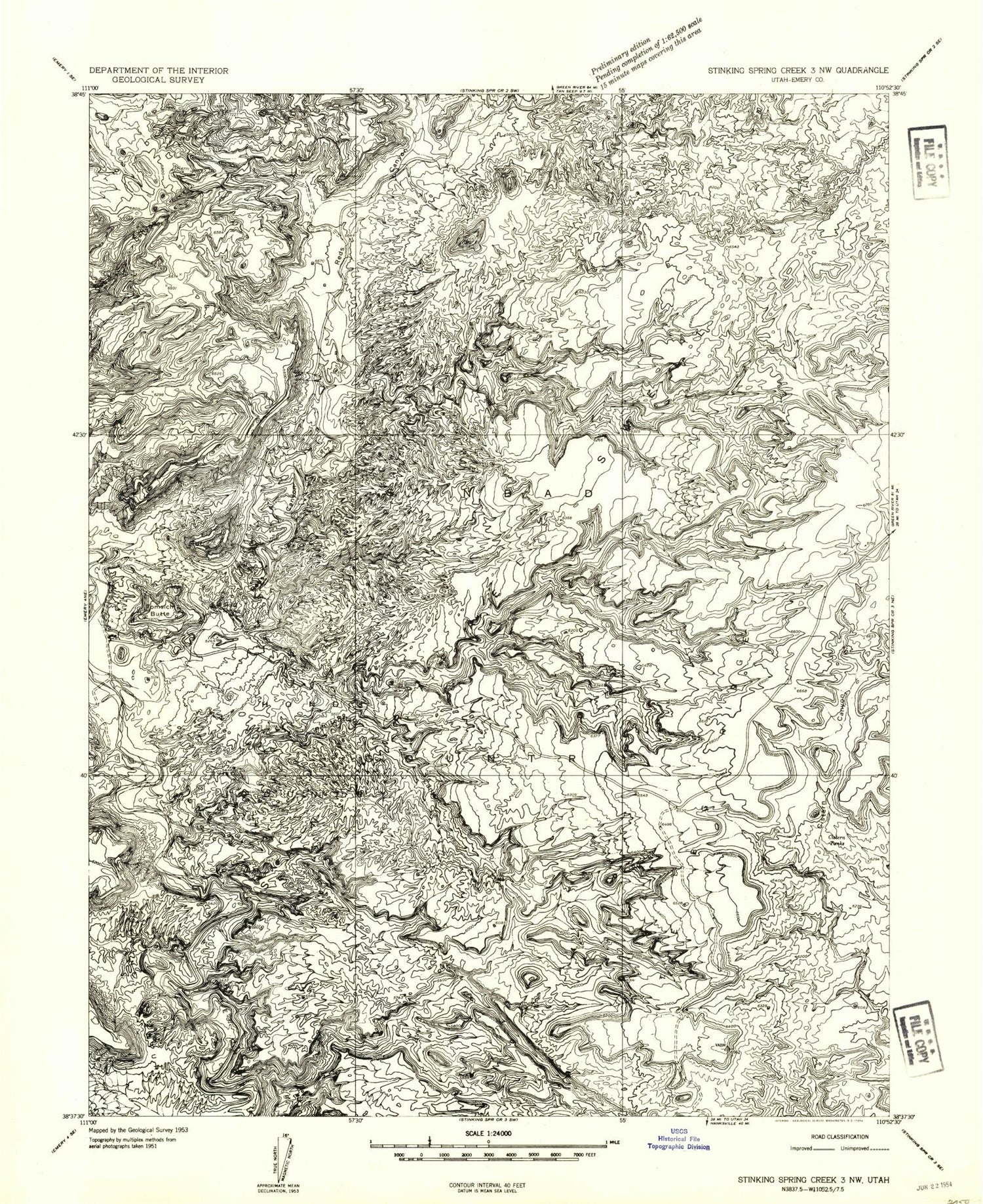 Classic USGS Tomsich Butte Utah 7.5'x7.5' Topo Map Image
