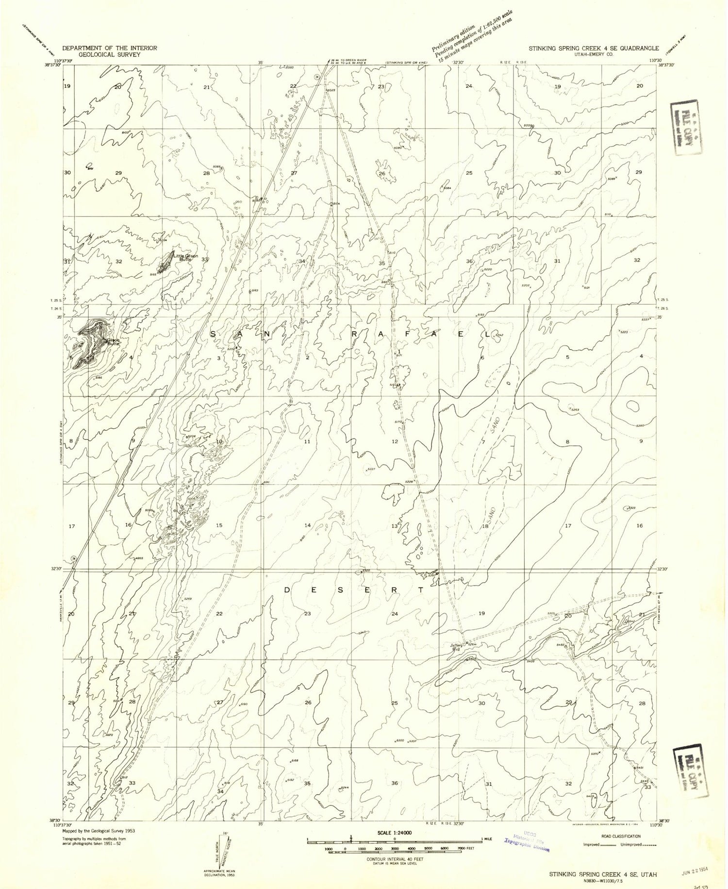 Classic USGS Gilson Butte Utah 7.5'x7.5' Topo Map Image