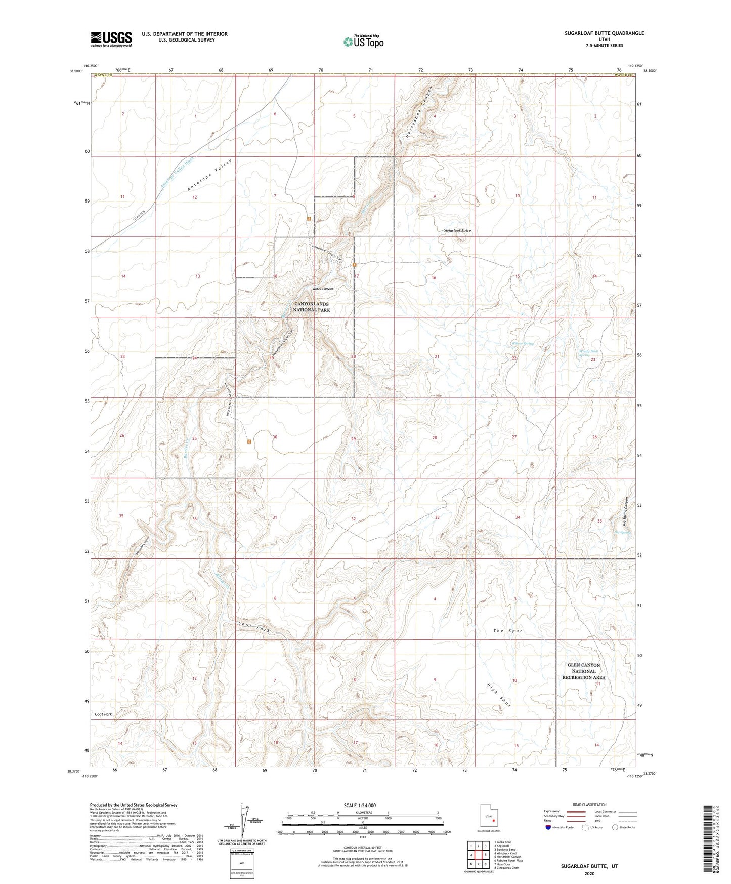 Sugarloaf Butte Utah US Topo Map Image