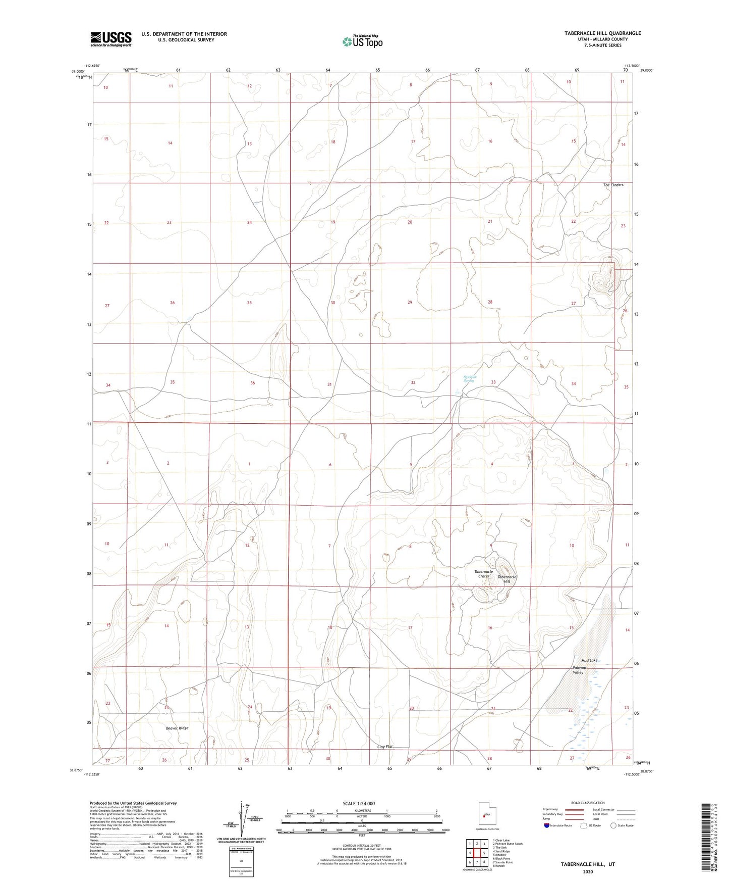 Tabernacle Hill Utah US Topo Map Image