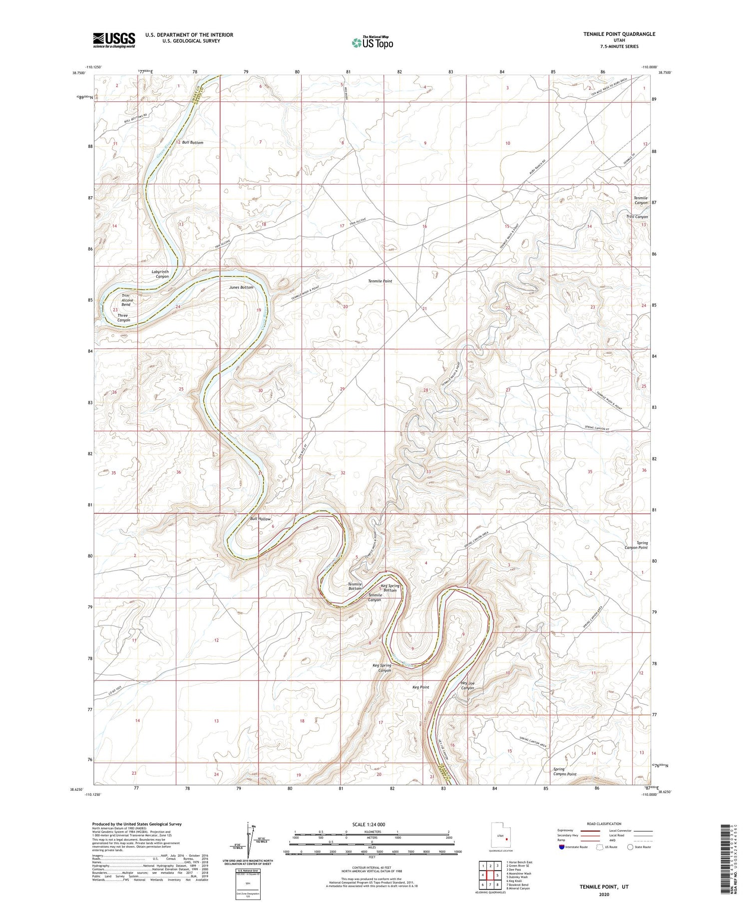 Tenmile Point Utah US Topo Map Image