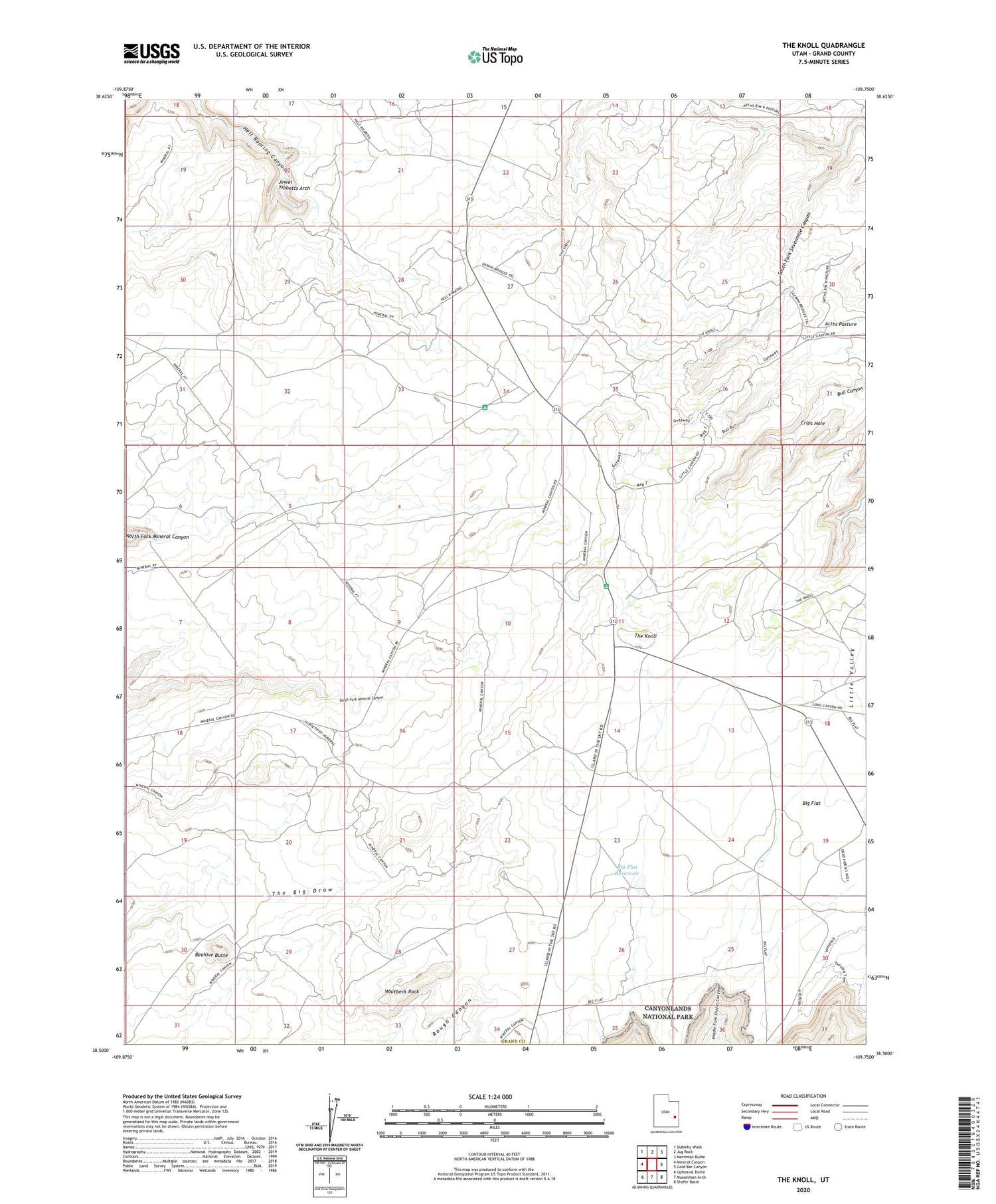 The Knoll Utah US Topo Map Image