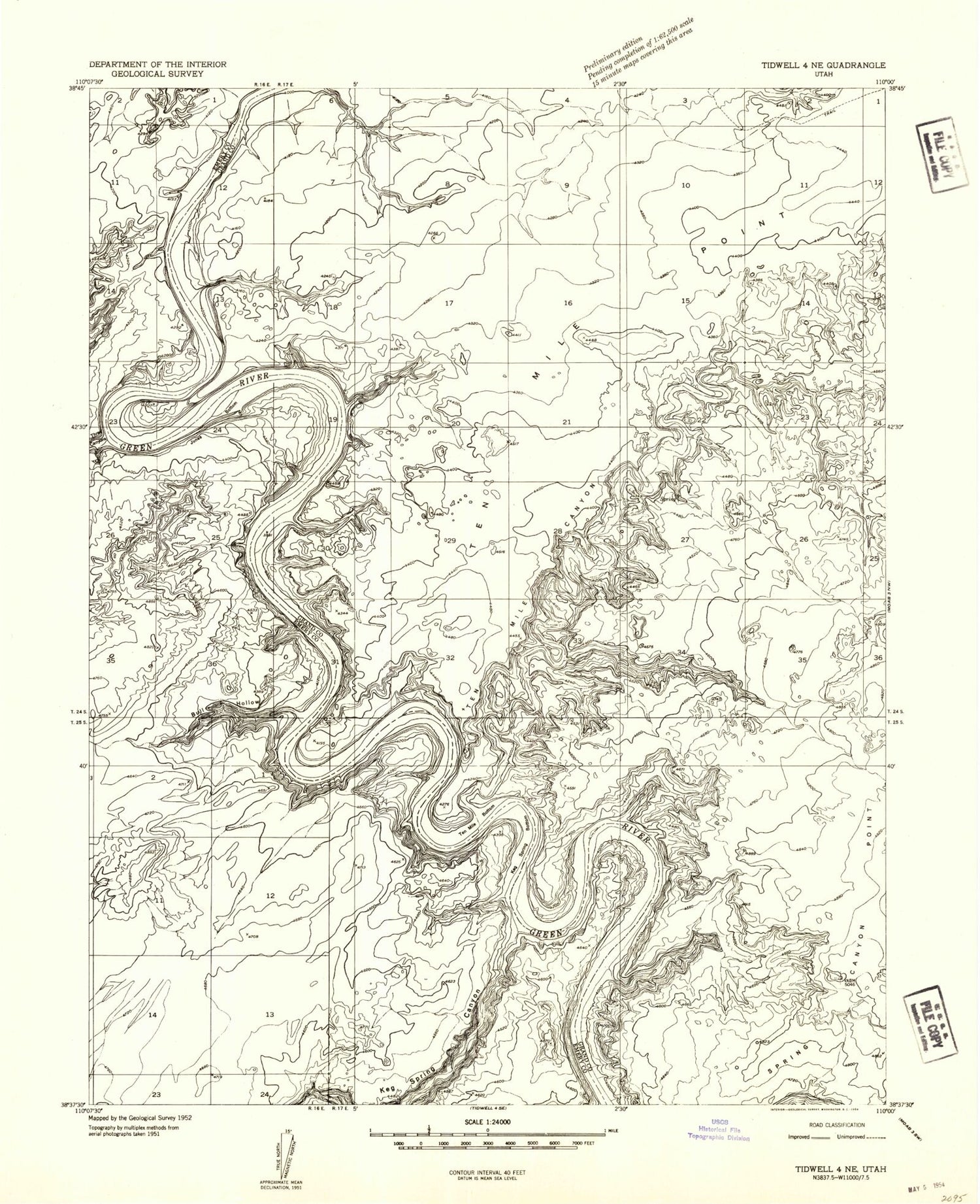 Classic USGS Tenmile Point Utah 7.5'x7.5' Topo Map Image