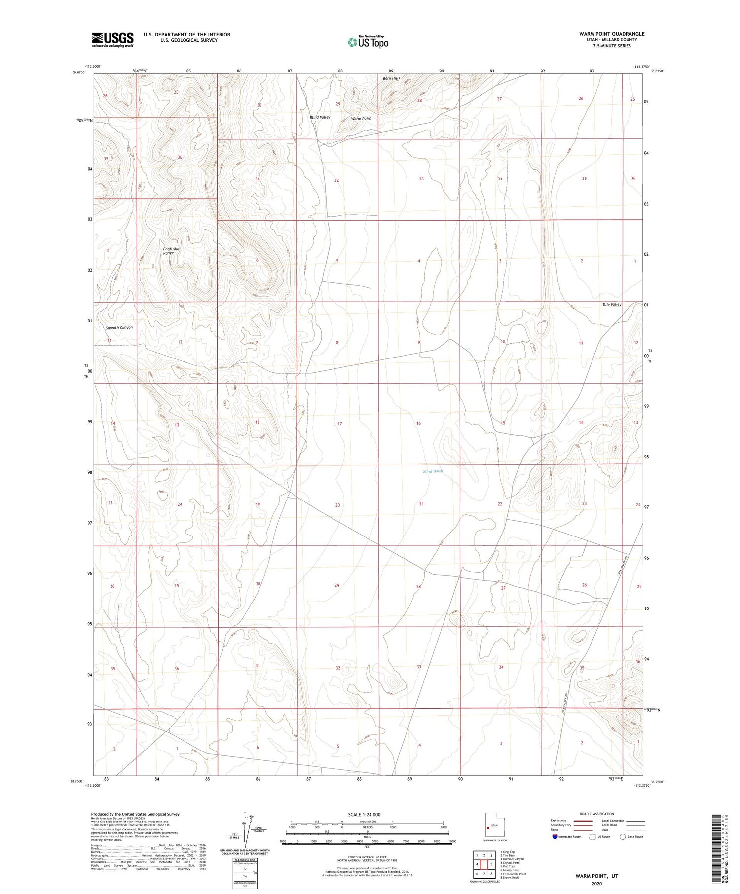 Warm Point Utah US Topo Map Image