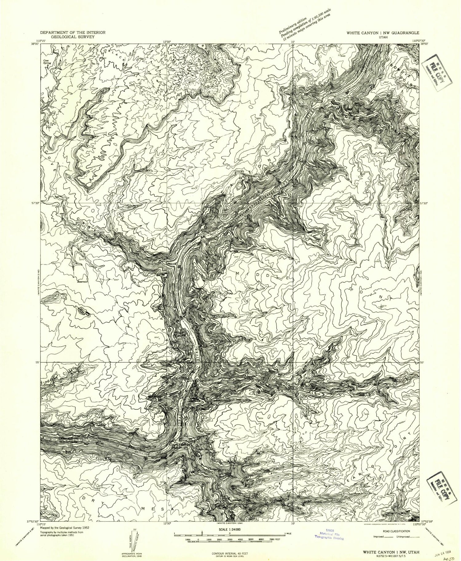 Classic USGS Bowdie Canyon West Utah 7.5'x7.5' Topo Map Image