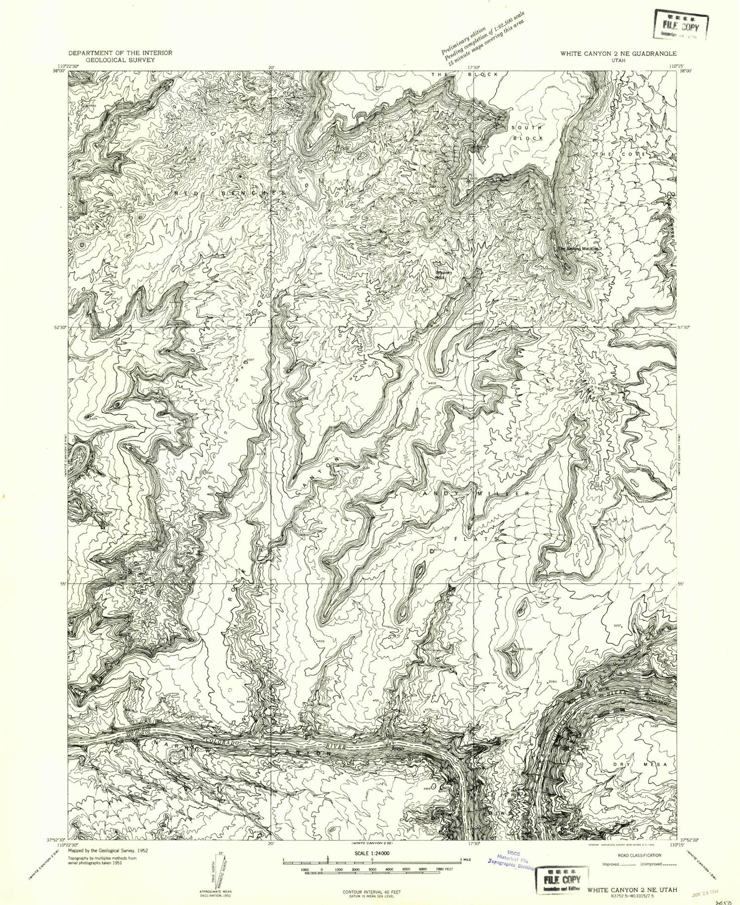 Classic USGS Sewing Machine Utah 7.5'x7.5' Topo Map Image