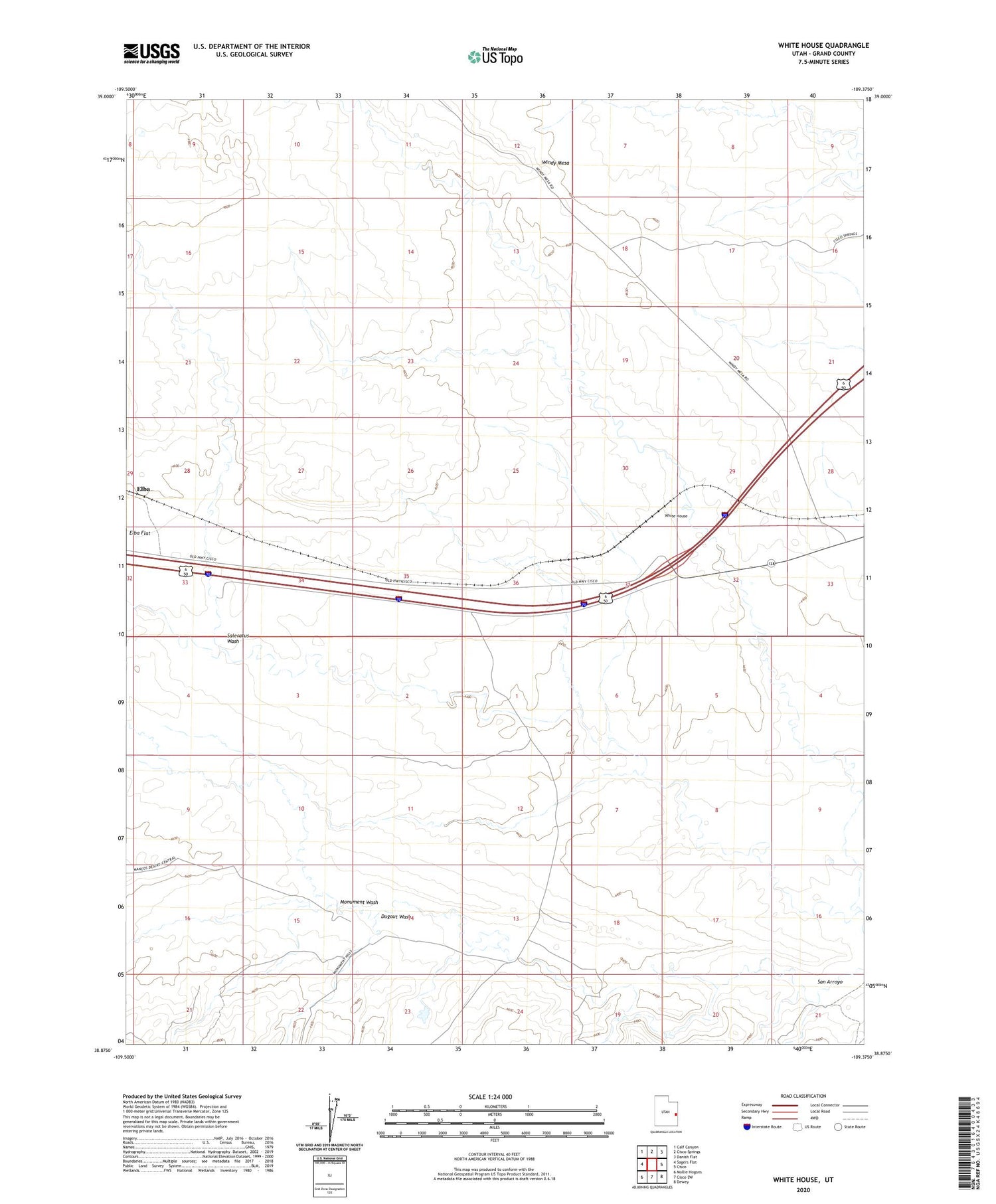 White House Utah US Topo Map Image
