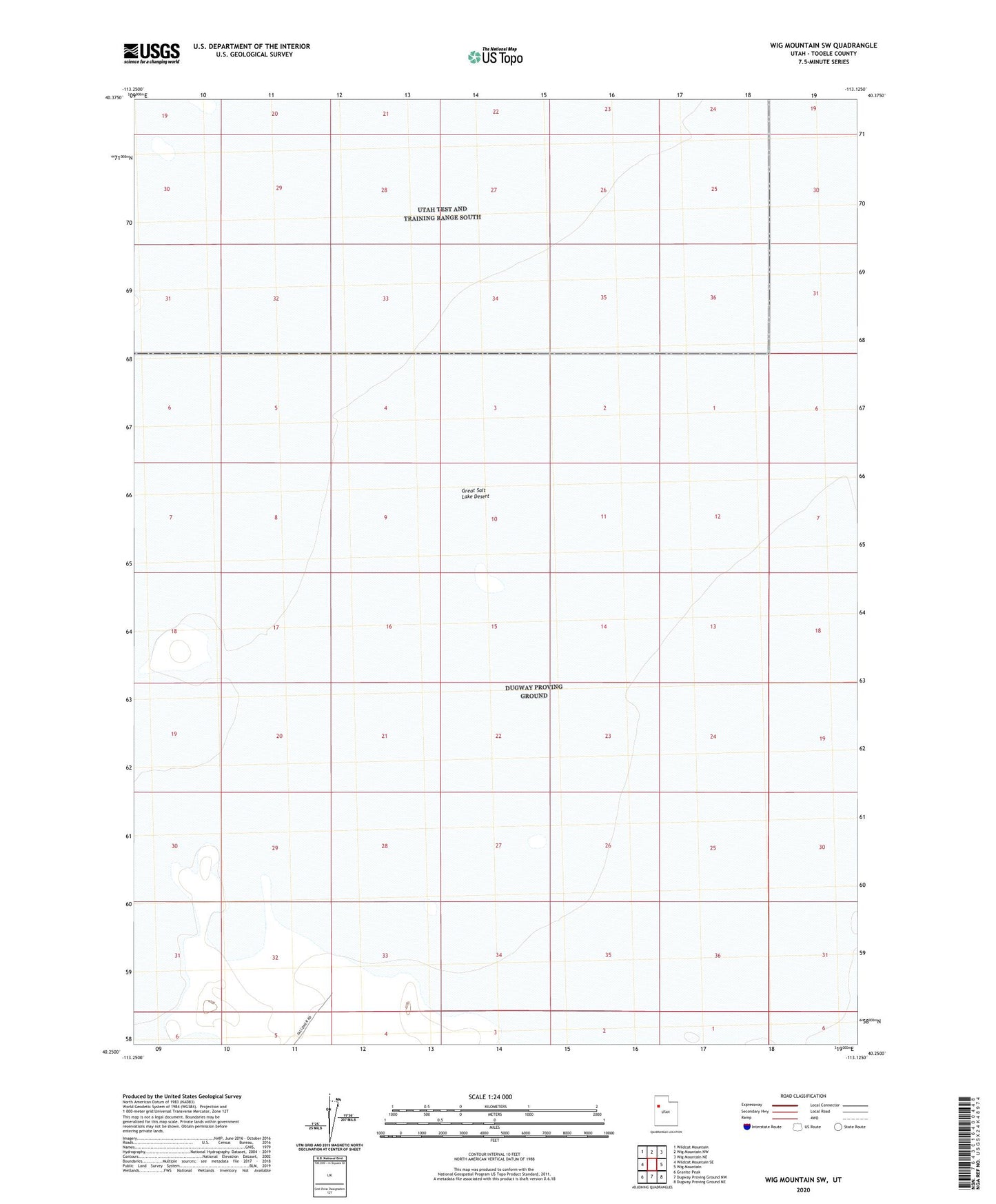 Wig Mountain SW Utah US Topo Map Image