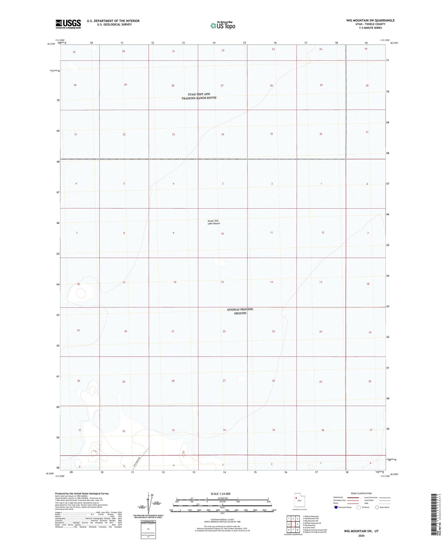 Wig Mountain SW Utah US Topo Map Image