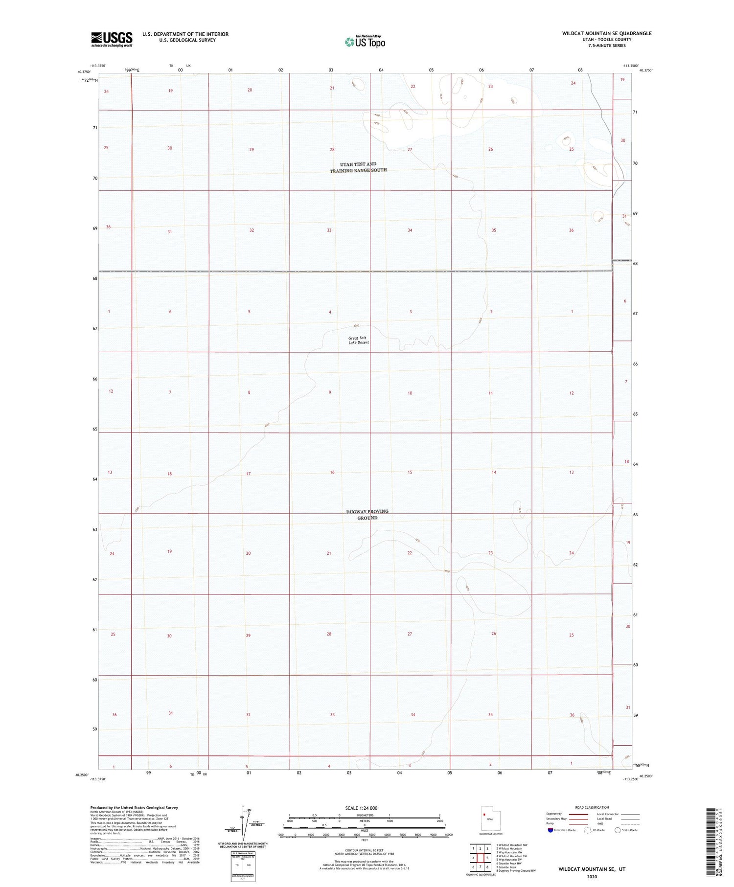 Wildcat Mountain SE Utah US Topo Map Image