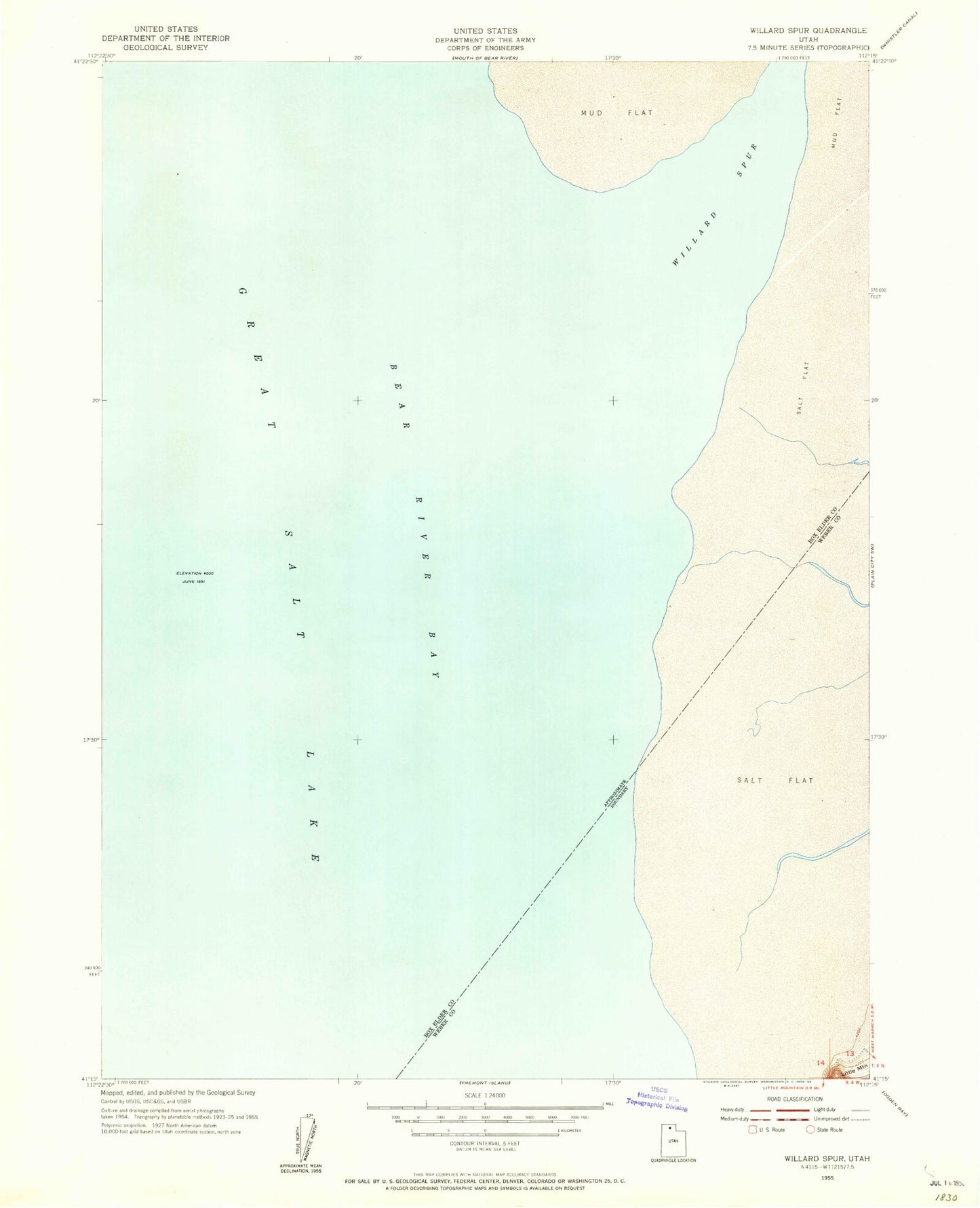 Classic USGS Willard Spur Utah 7.5'x7.5' Topo Map Image