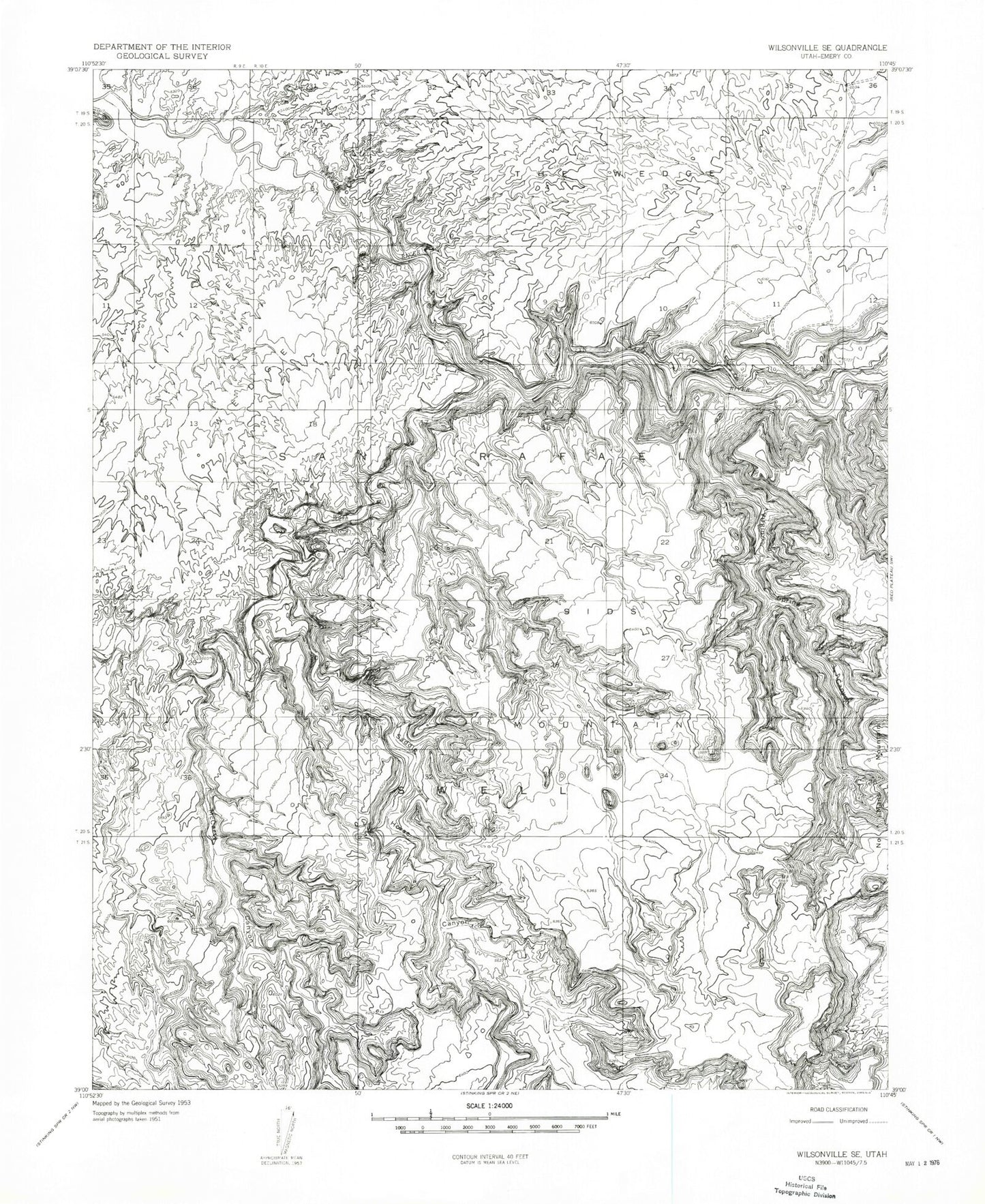 Classic USGS Sids Mountain Utah 7.5'x7.5' Topo Map Image