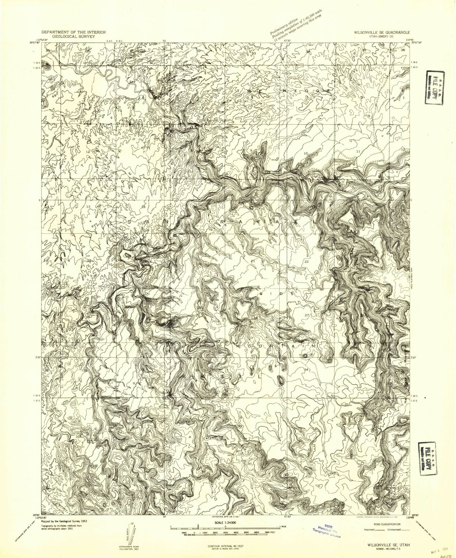 Classic USGS Sids Mountain Utah 7.5'x7.5' Topo Map Image