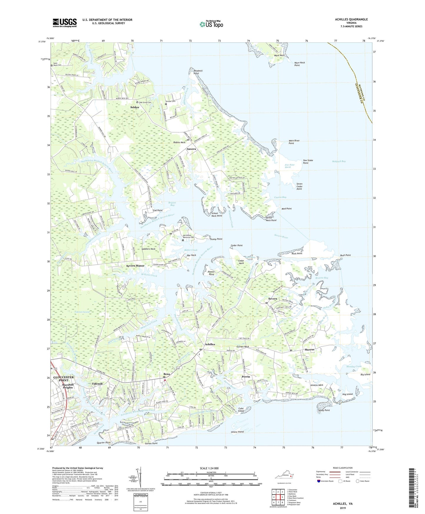 Achilles Virginia US Topo Map Image