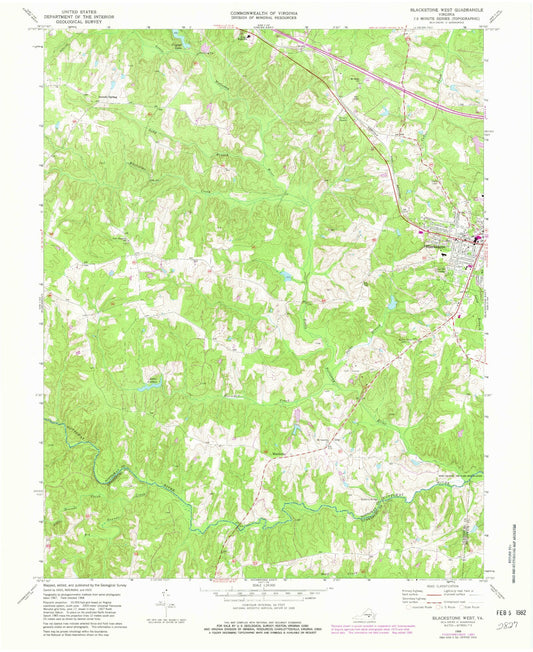 Classic USGS Blackstone West Virginia 7.5'x7.5' Topo Map Image
