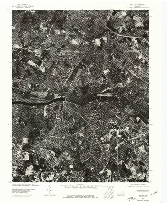 Classic USGS Bon Air Virginia 7.5'x7.5' Topo Map Image