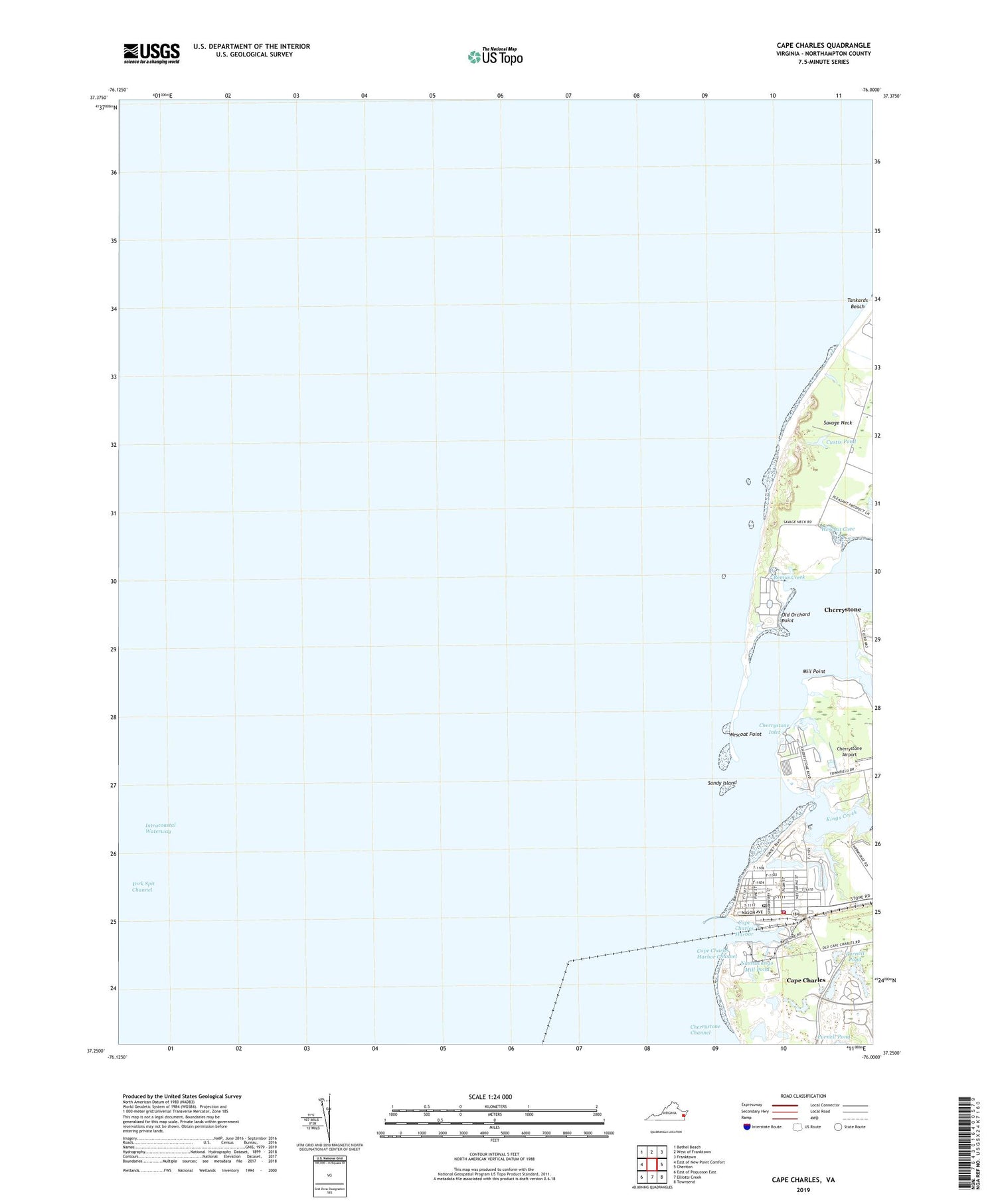 Cape Charles Virginia US Topo Map Image