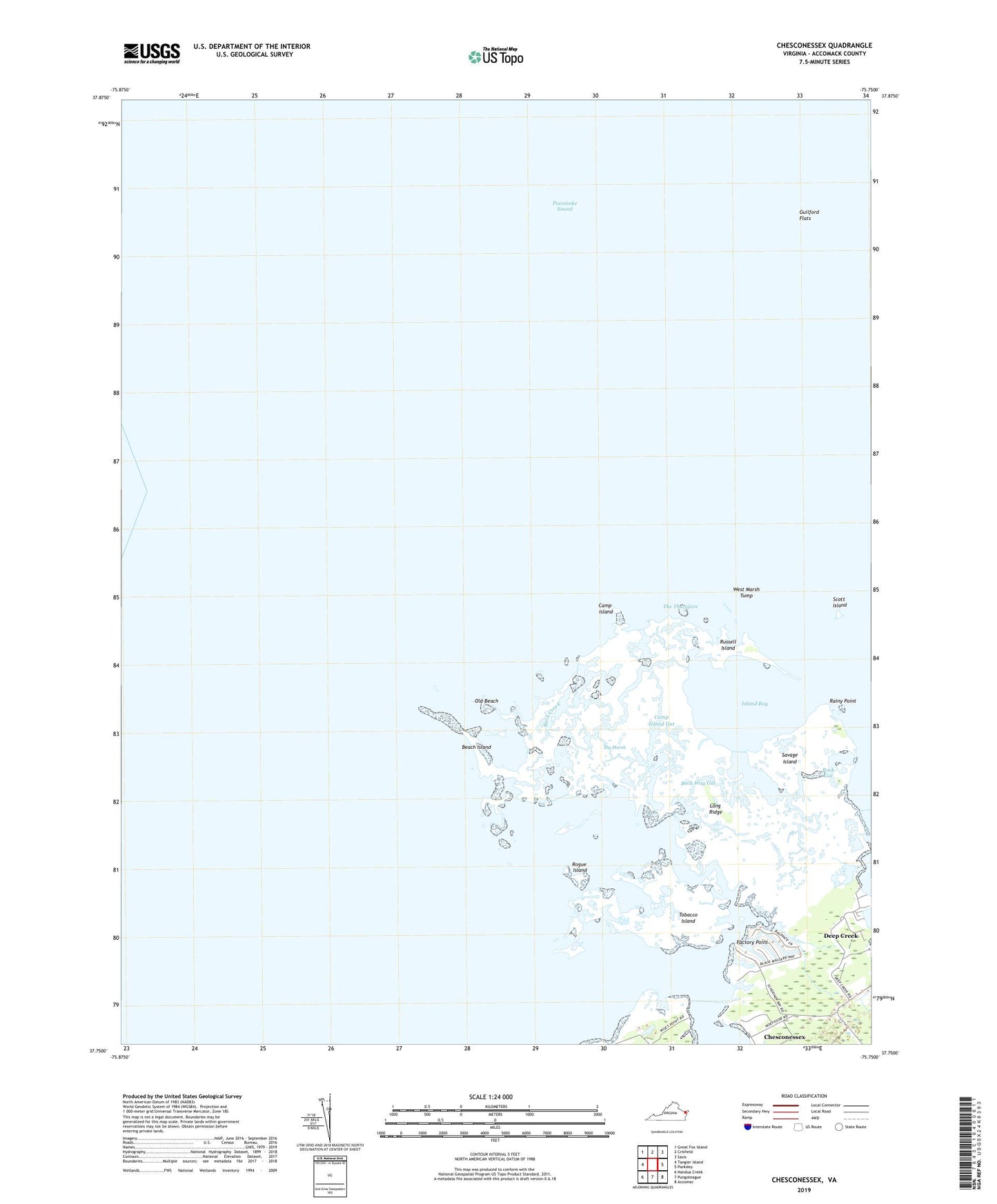 Chesconessex Virginia US Topo Map Image