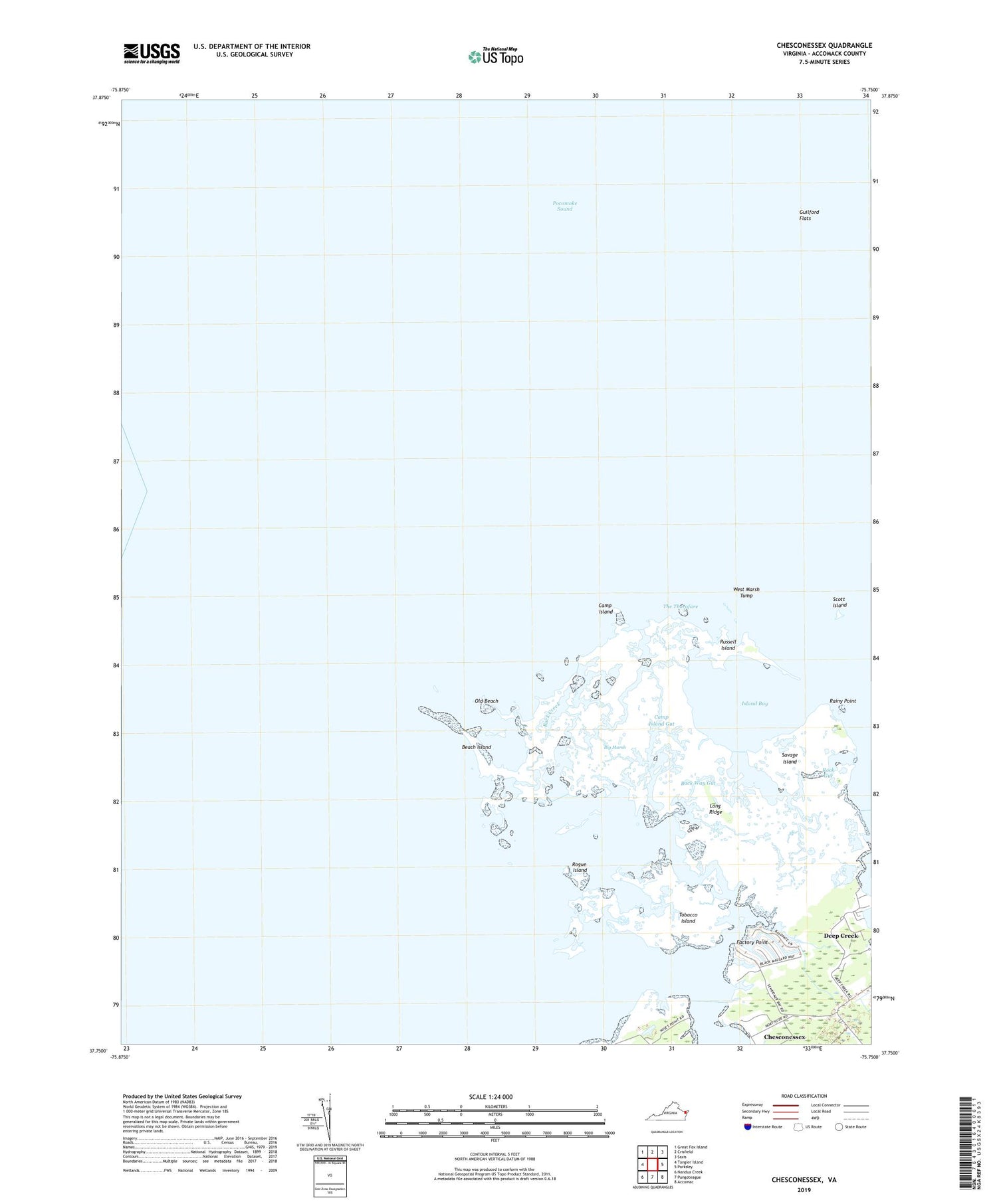 Chesconessex Virginia US Topo Map Image
