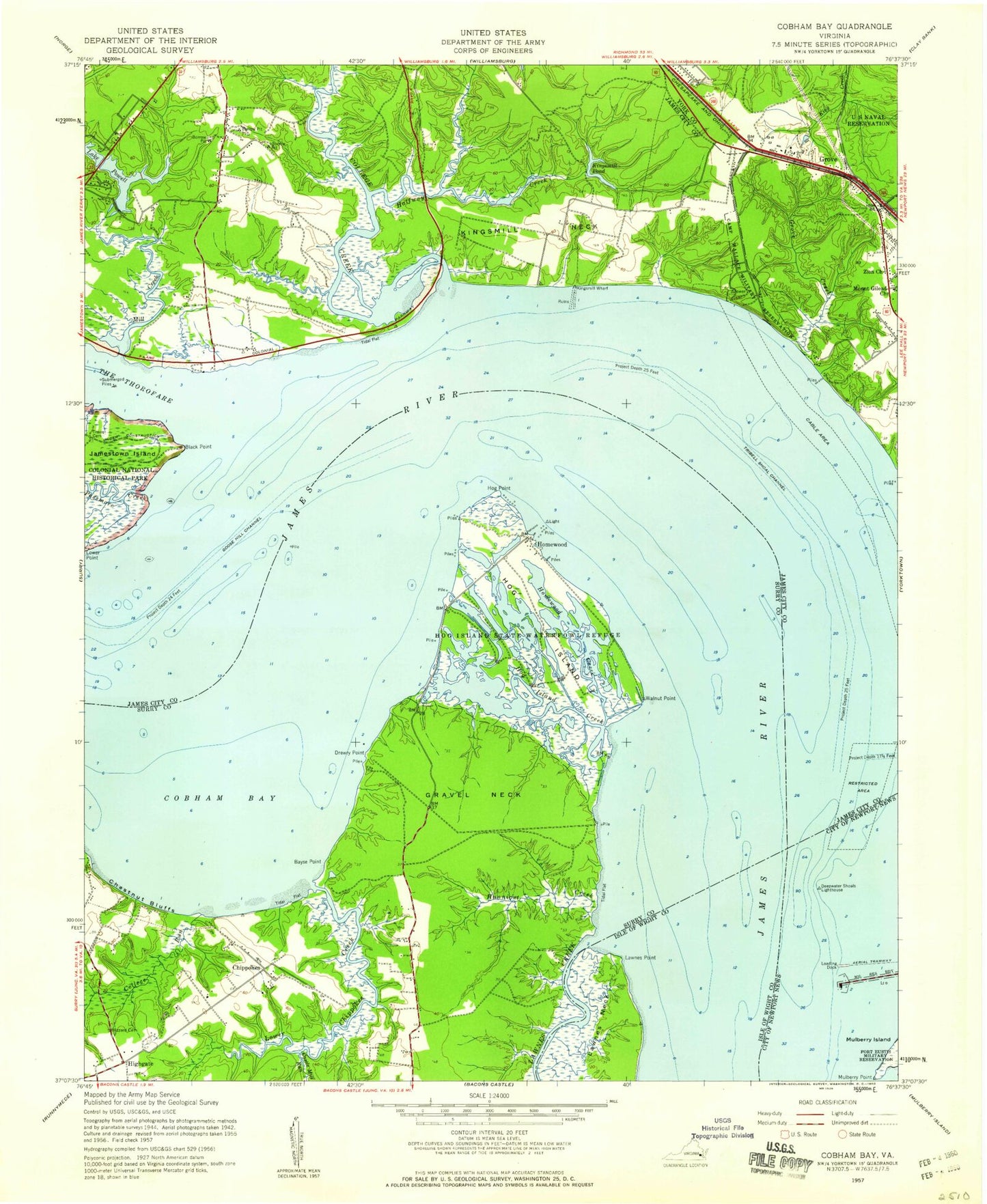 Classic USGS Hog Island Virginia 7.5'x7.5' Topo Map Image