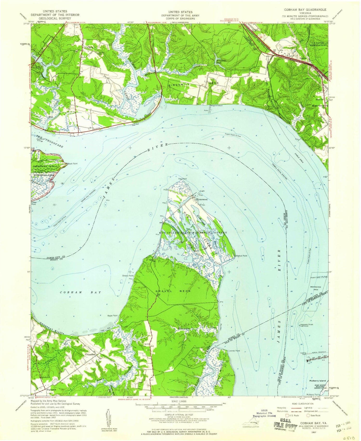 Classic USGS Hog Island Virginia 7.5'x7.5' Topo Map Image