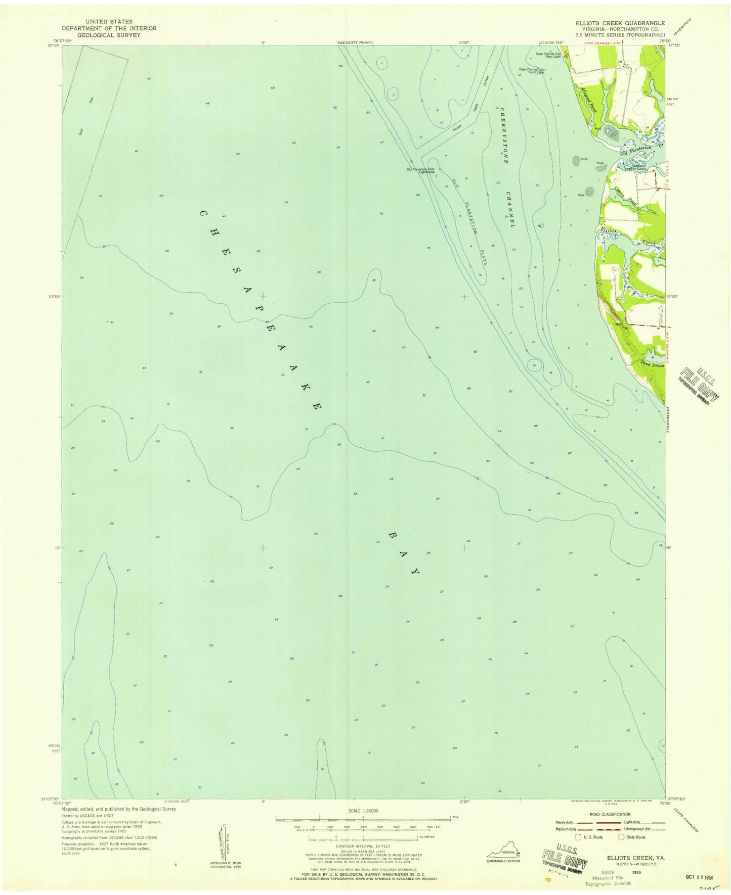 Classic USGS Elliotts Creek Virginia 7.5'x7.5' Topo Map Image