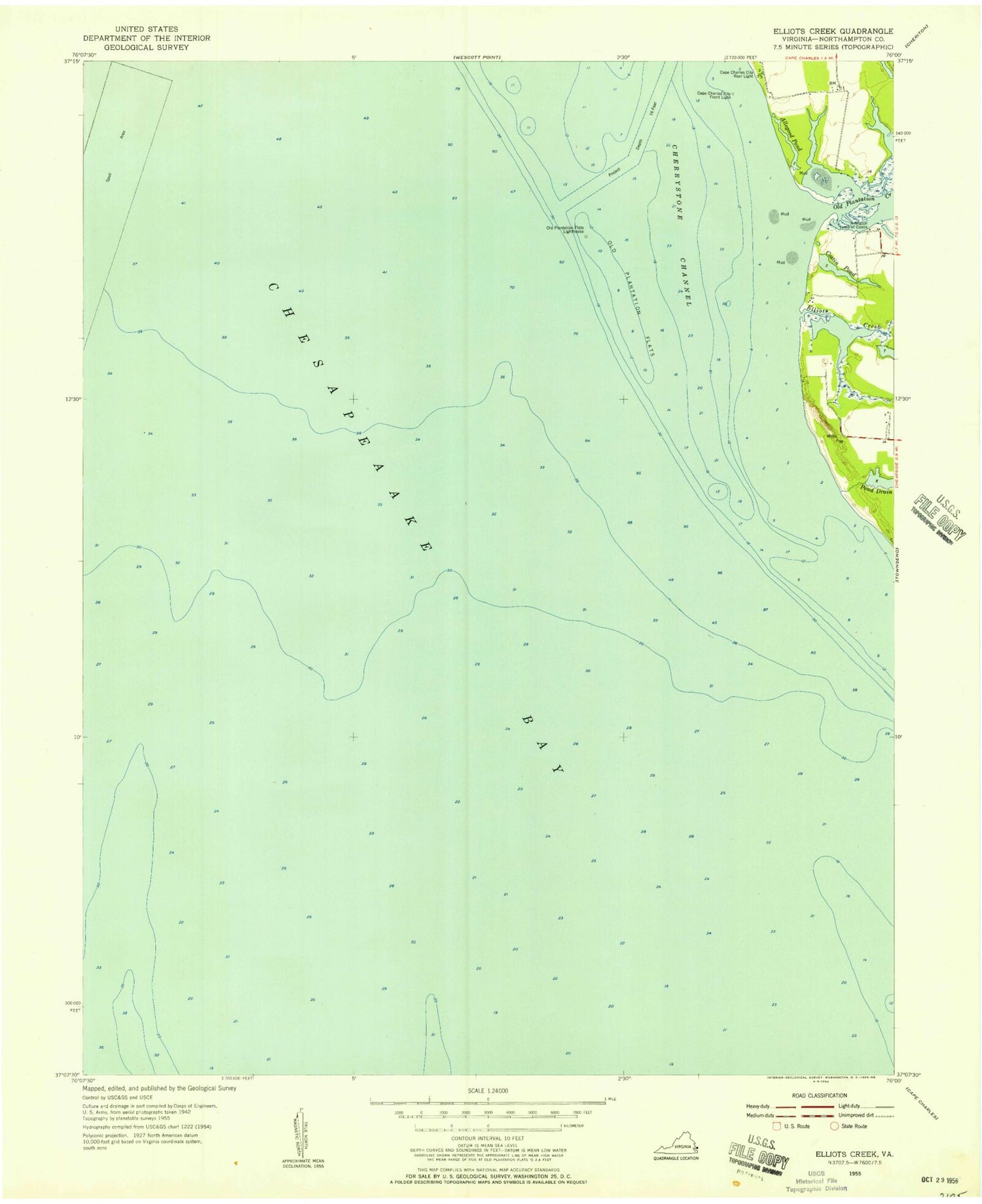 Classic USGS Elliotts Creek Virginia 7.5'x7.5' Topo Map Image