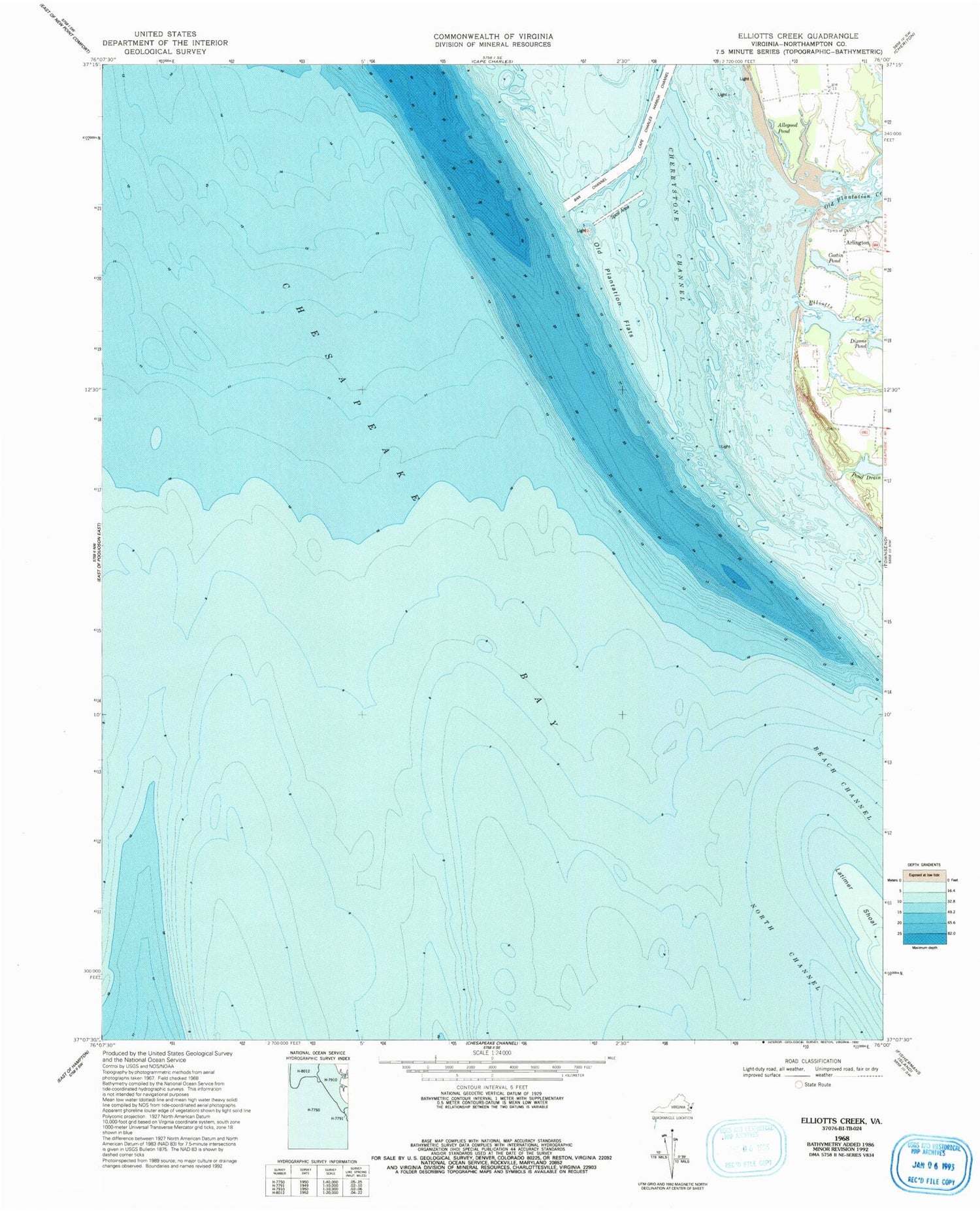 Classic USGS Elliotts Creek Virginia 7.5'x7.5' Topo Map Image