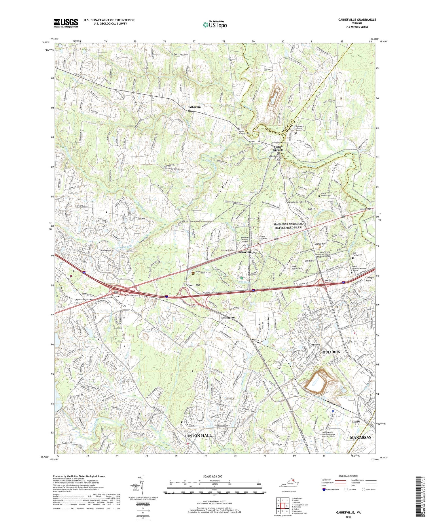 Gainesville Virginia US Topo Map Image