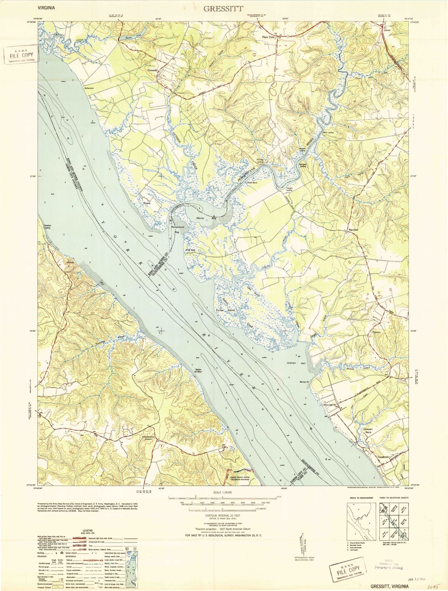 Classic USGS Gressitt Virginia 7.5'x7.5' Topo Map Image