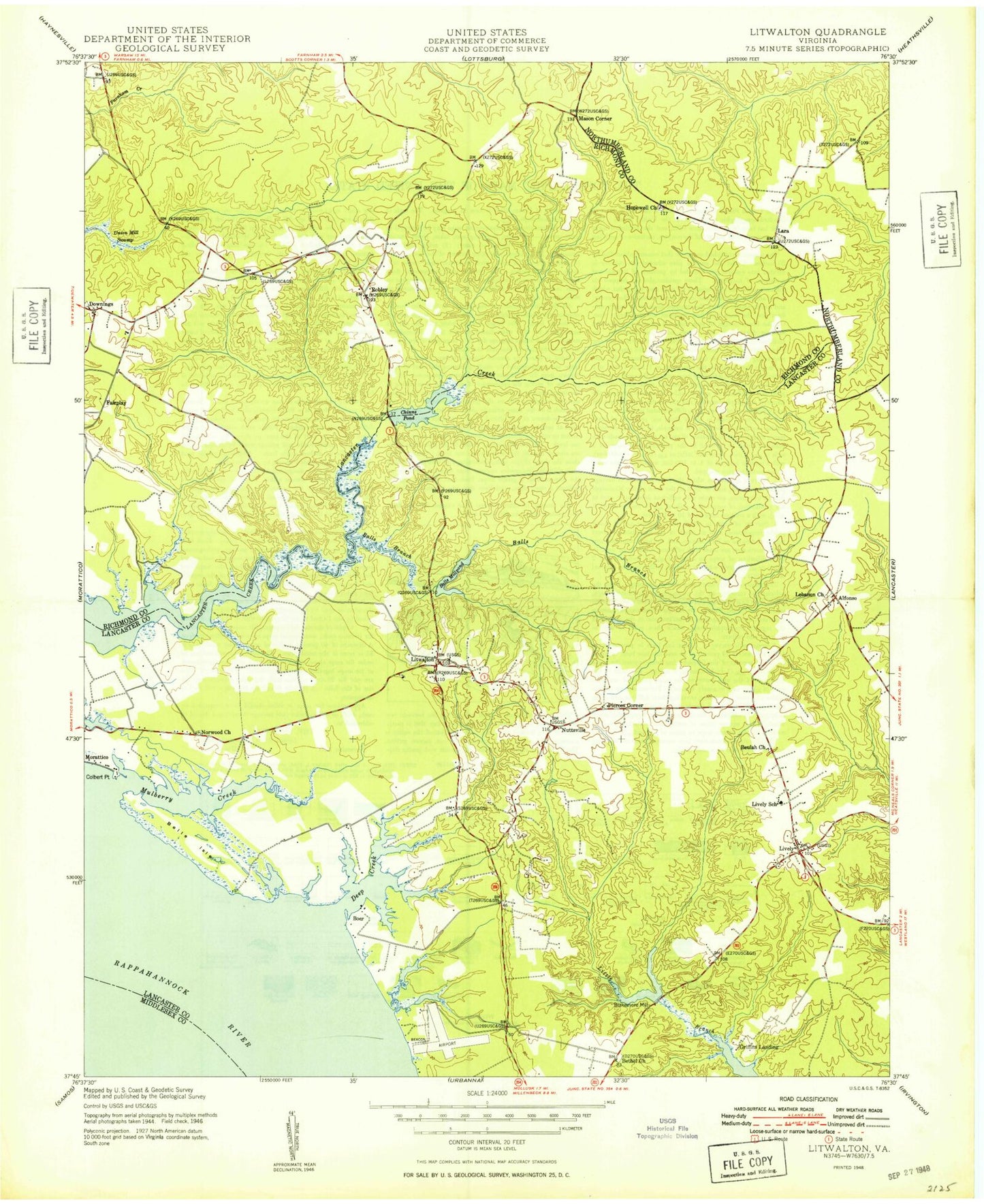 Classic USGS Lively Virginia 7.5'x7.5' Topo Map Image