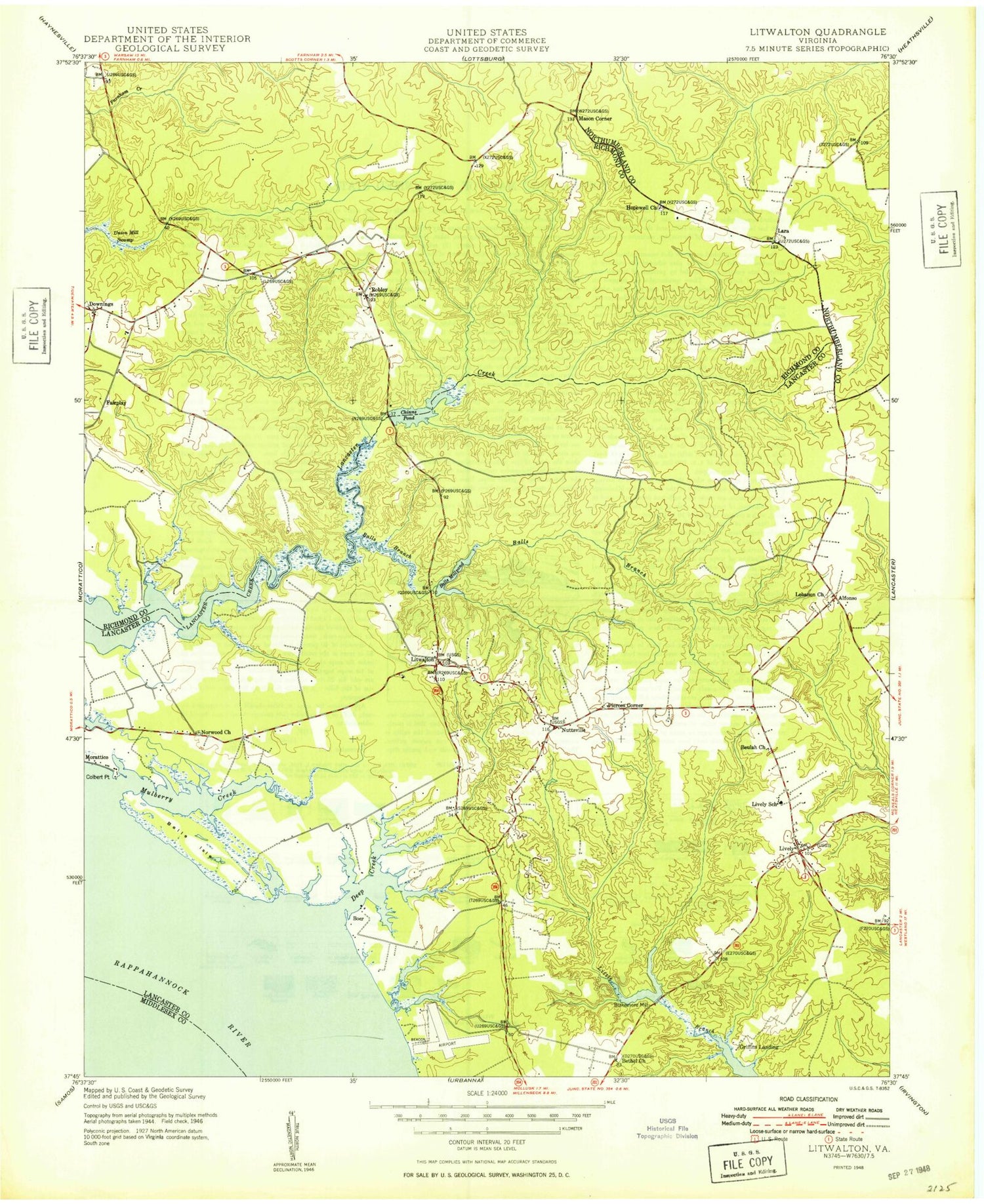 Classic USGS Lively Virginia 7.5'x7.5' Topo Map Image