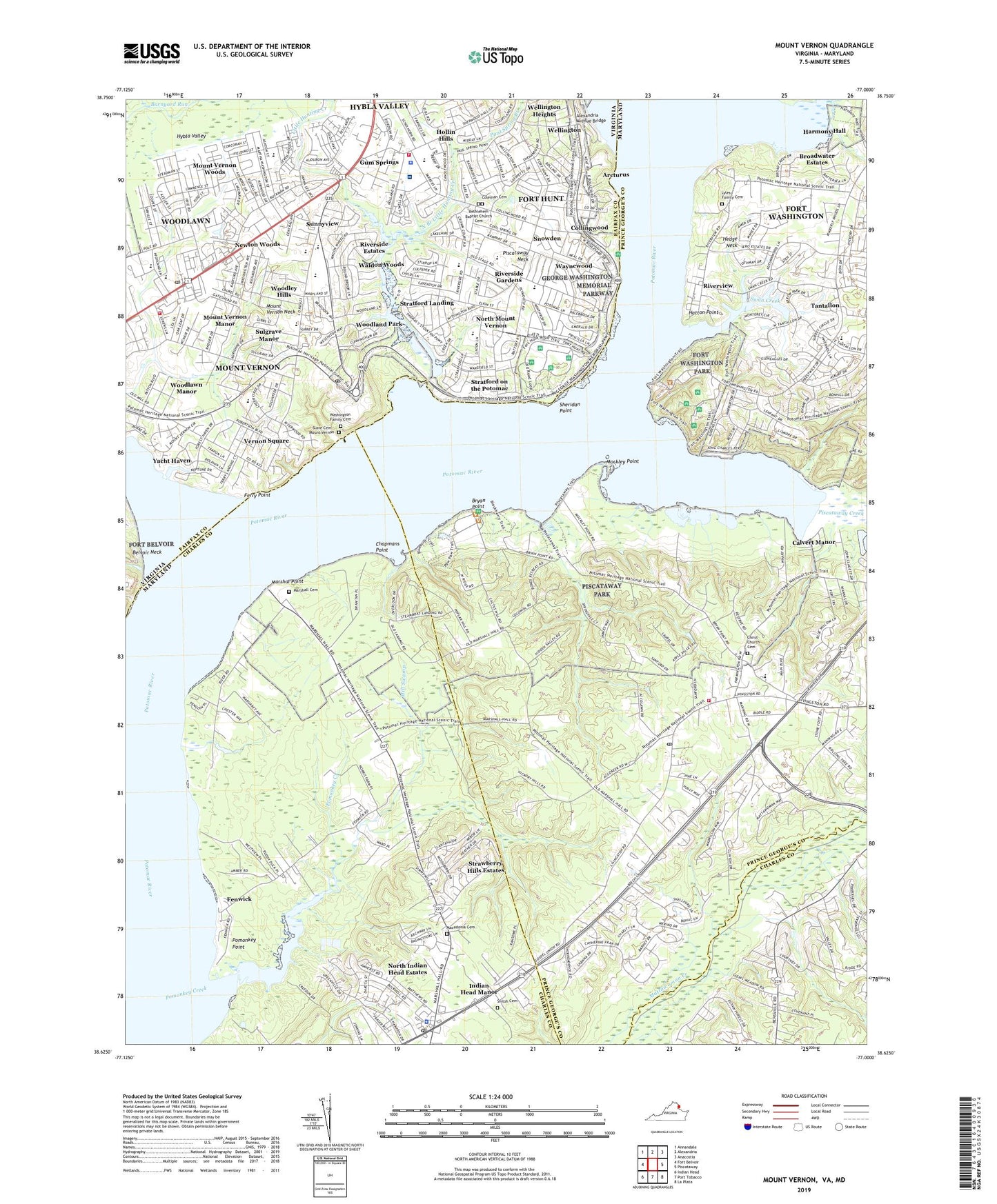 Mount Vernon Virginia US Topo Map Image