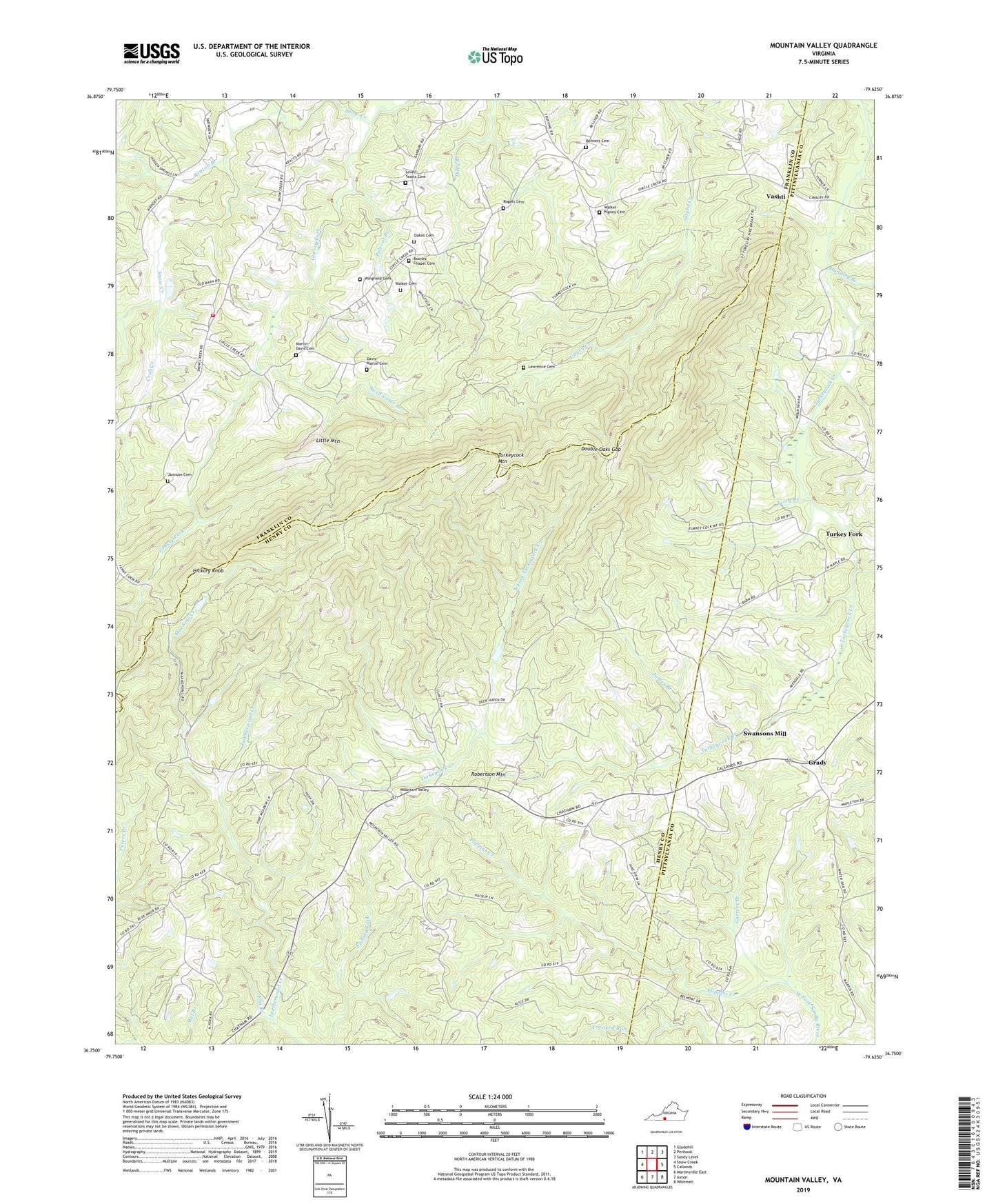 Mountain Valley Virginia US Topo Map Image