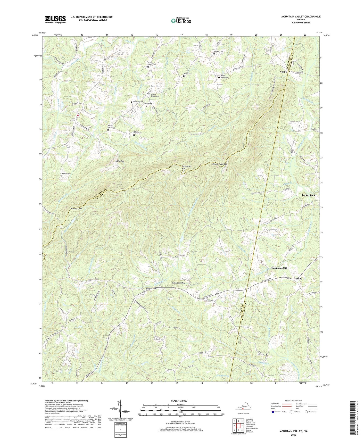 Mountain Valley Virginia US Topo Map Image