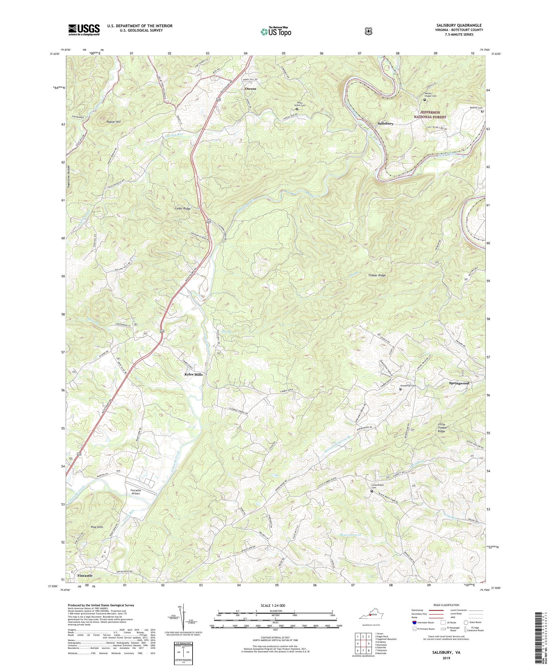 Salisbury Virginia Us Topo Map – Mytopo Map Store