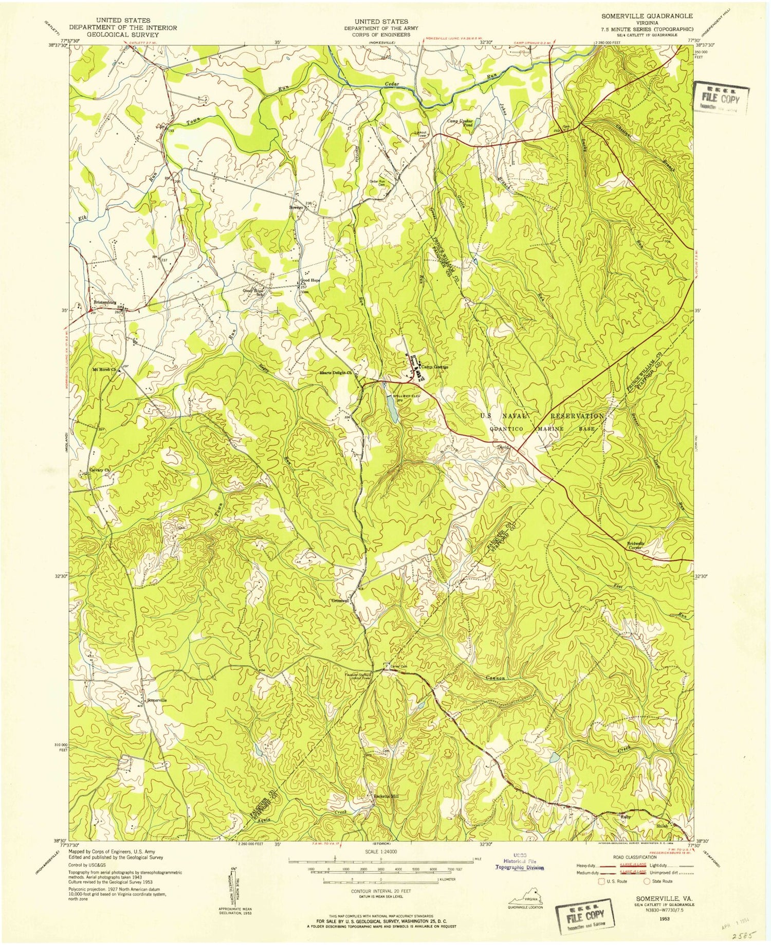 Classic USGS Somerville Virginia 7.5'x7.5' Topo Map Image